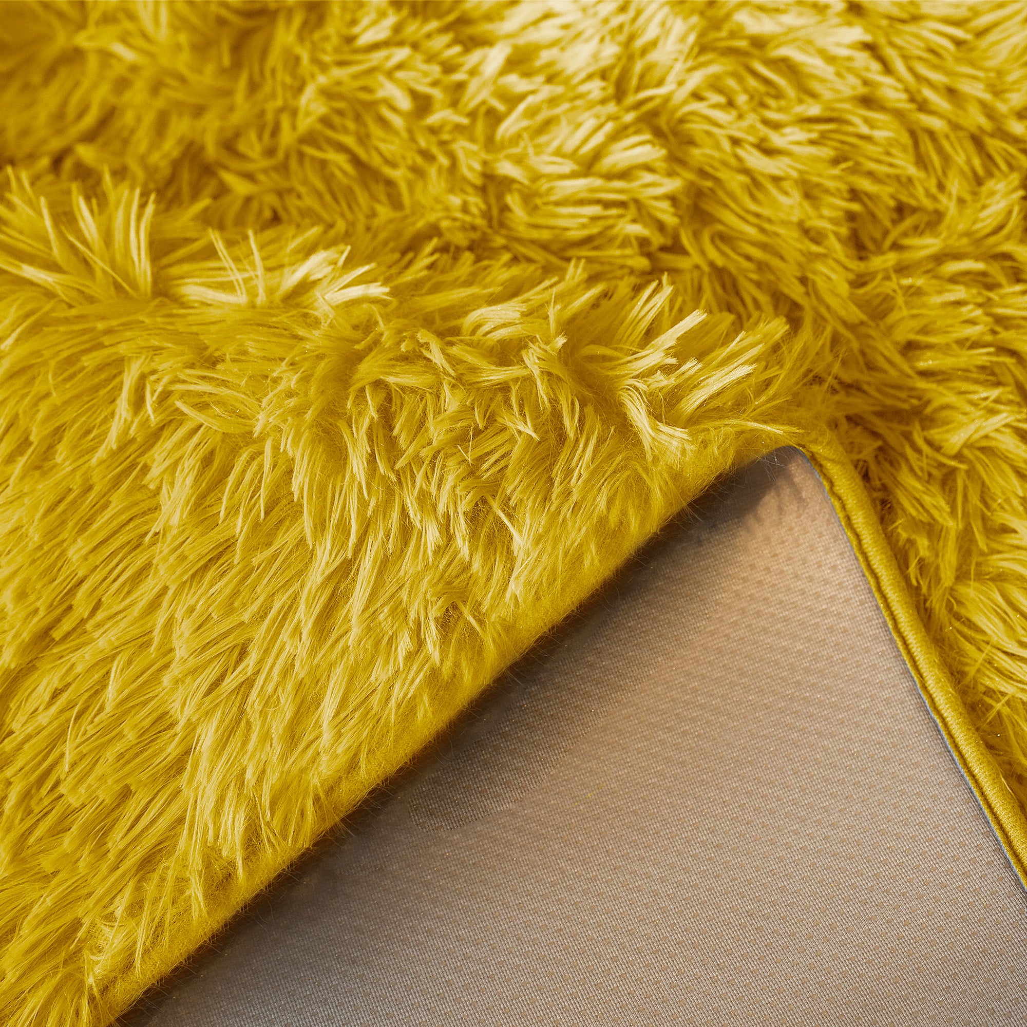 Home Republic Ochre Yellow Shaggy Anti Slip Sponge Cushioned Area Rug - Image 3
