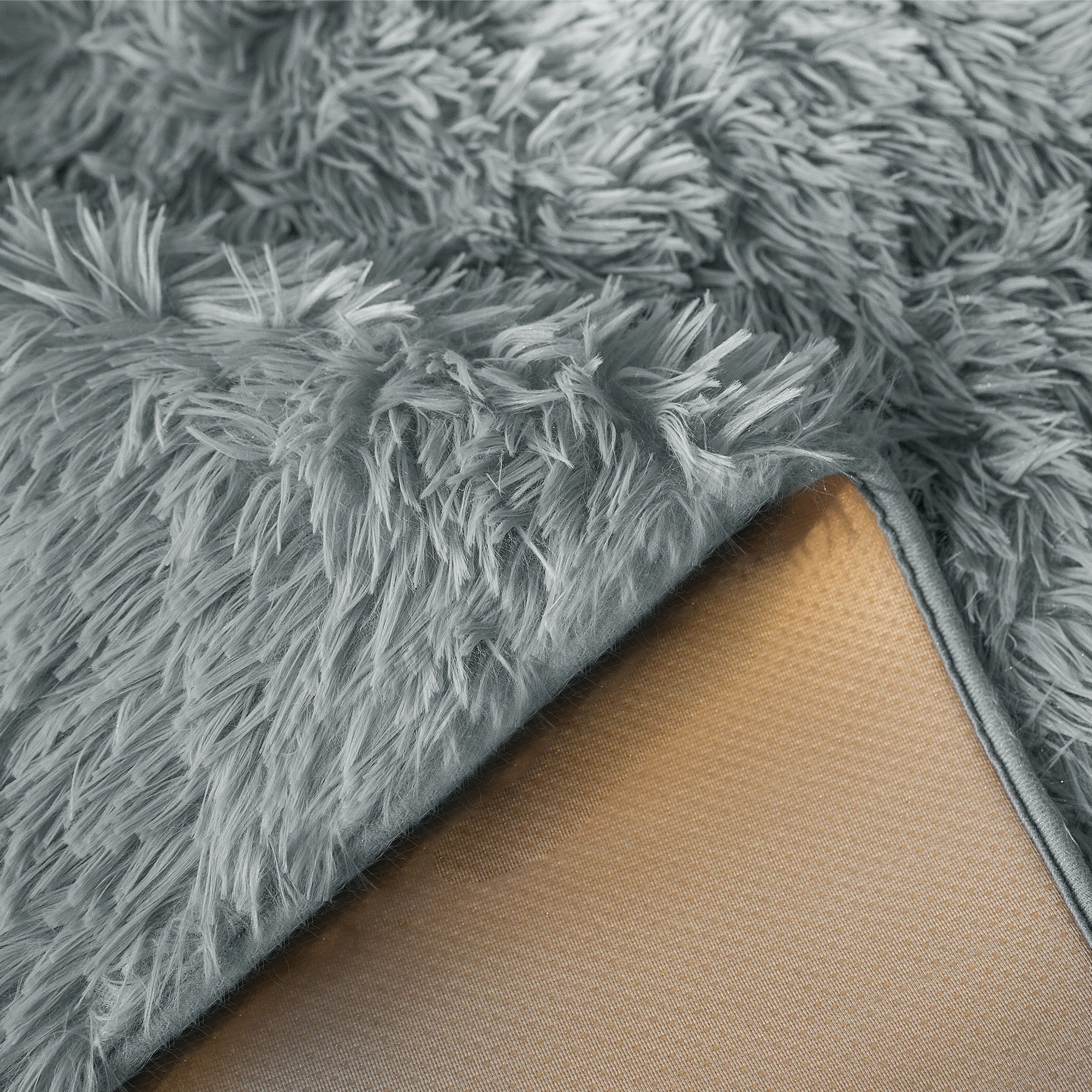 Home Republic Silver Shaggy Anti Slip Sponge Cushioned Area Rug - Image 4