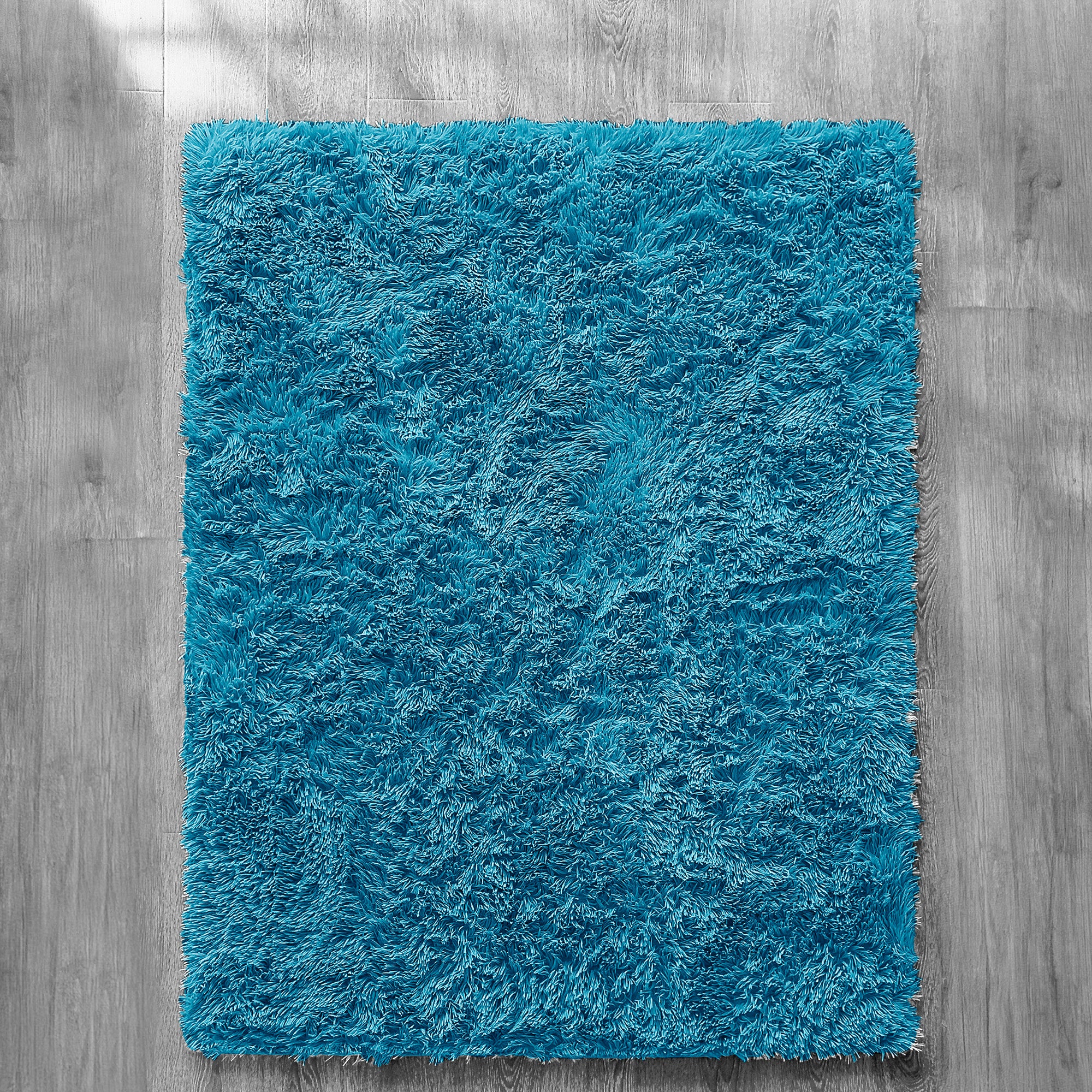 Home Republic Teal Shaggy Anti Slip Sponge Cushioned Area Rug - Image 2