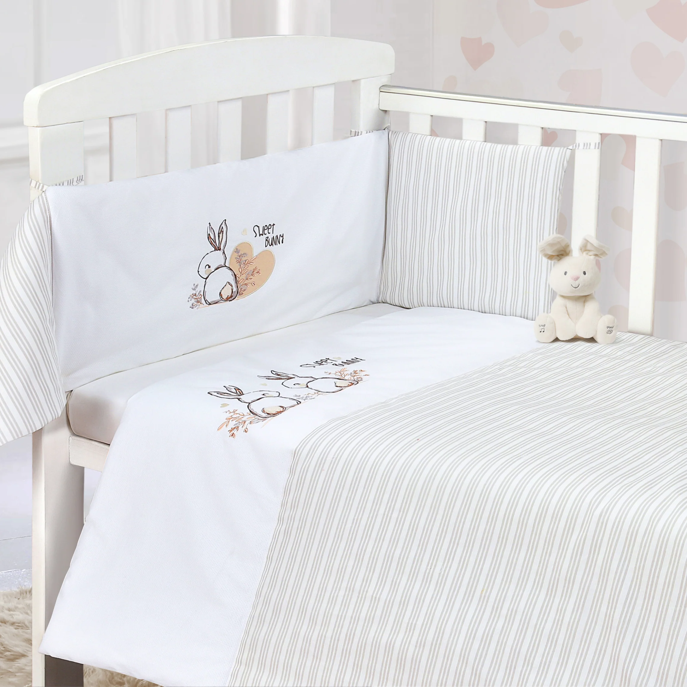 My Little World Bunny Stripes 2-Piece Nursery Bedding Bale Set