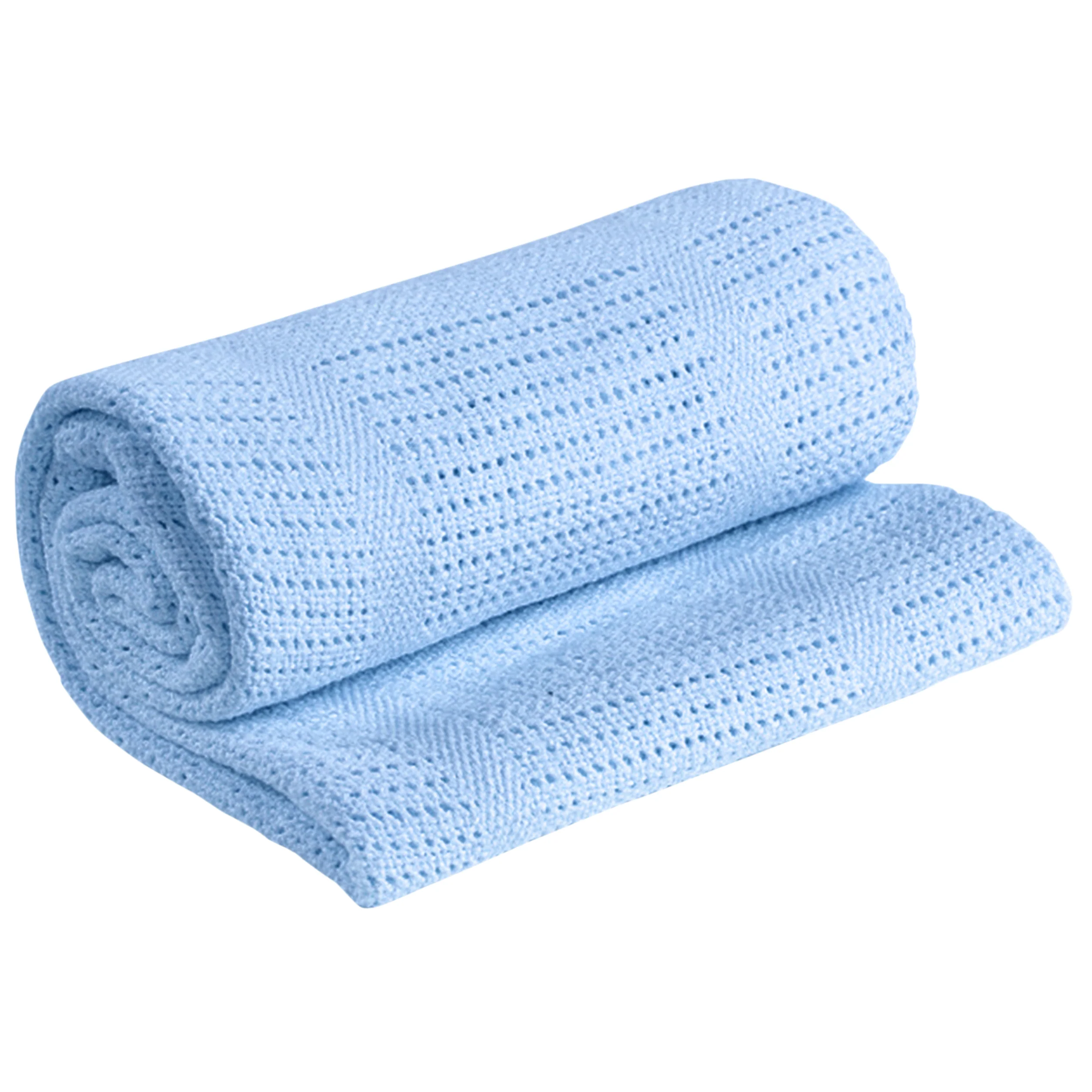 My Little World Blue Cellular Baby Blanket
