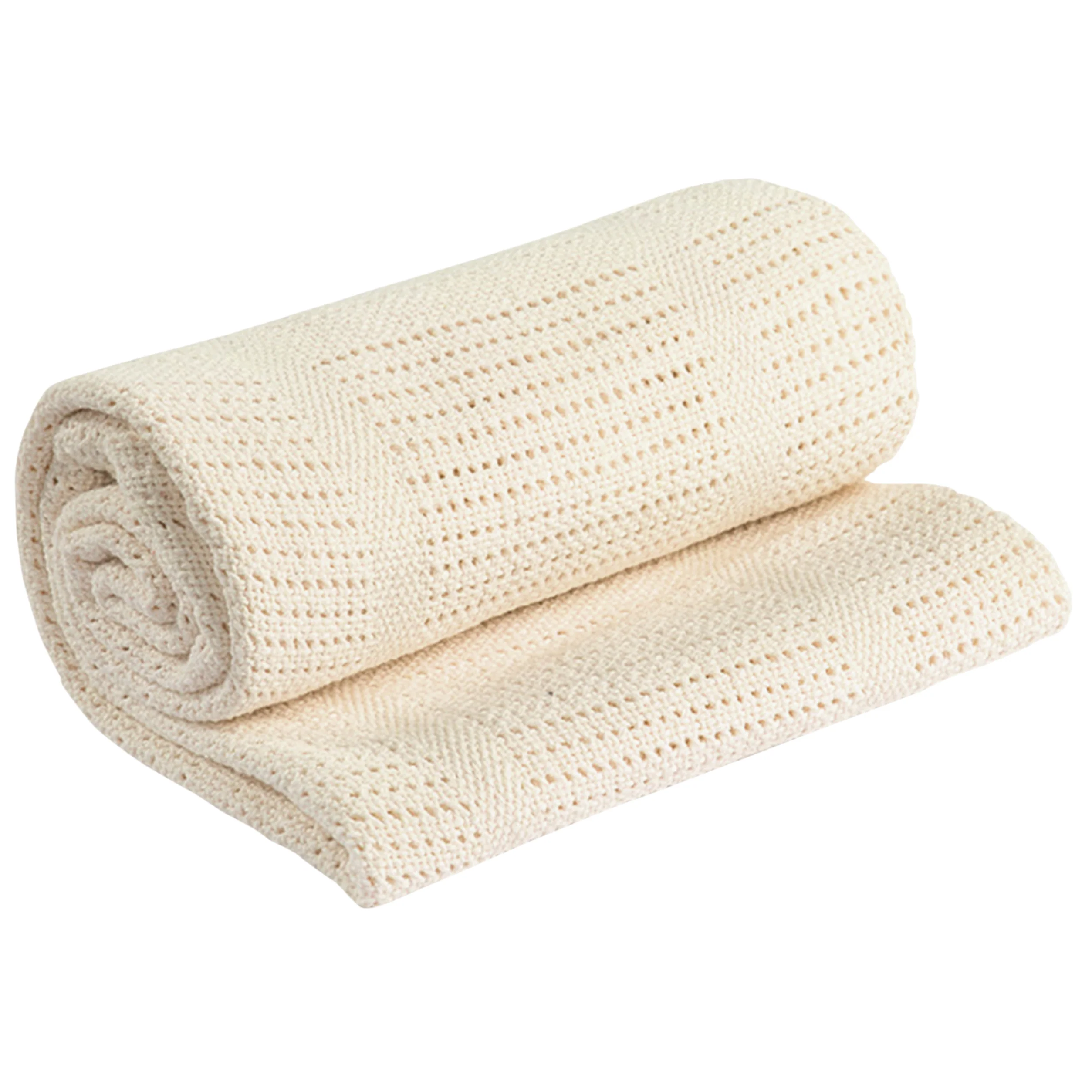 My Little World Cream Cellular Baby Blanket