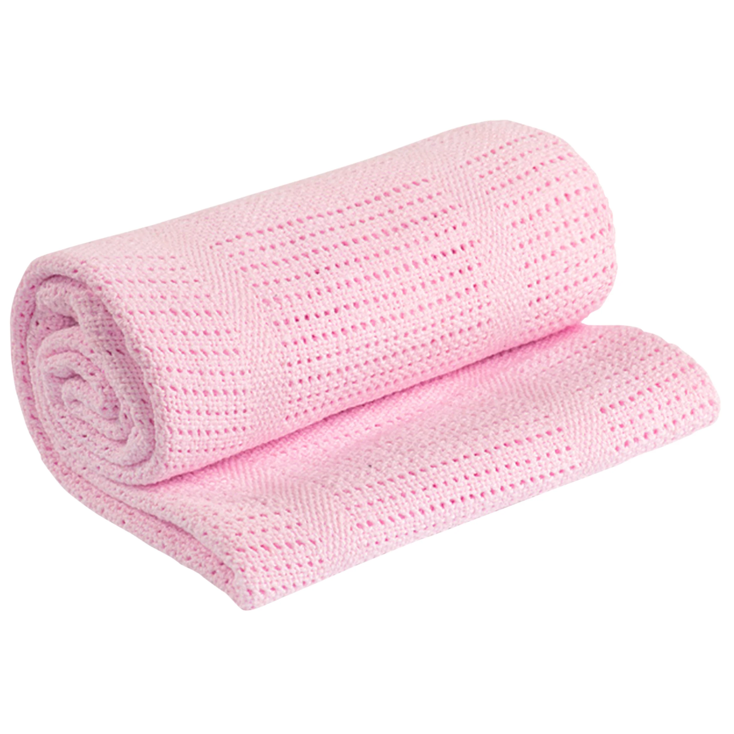 My Little World Pink Cellular Baby Blanket