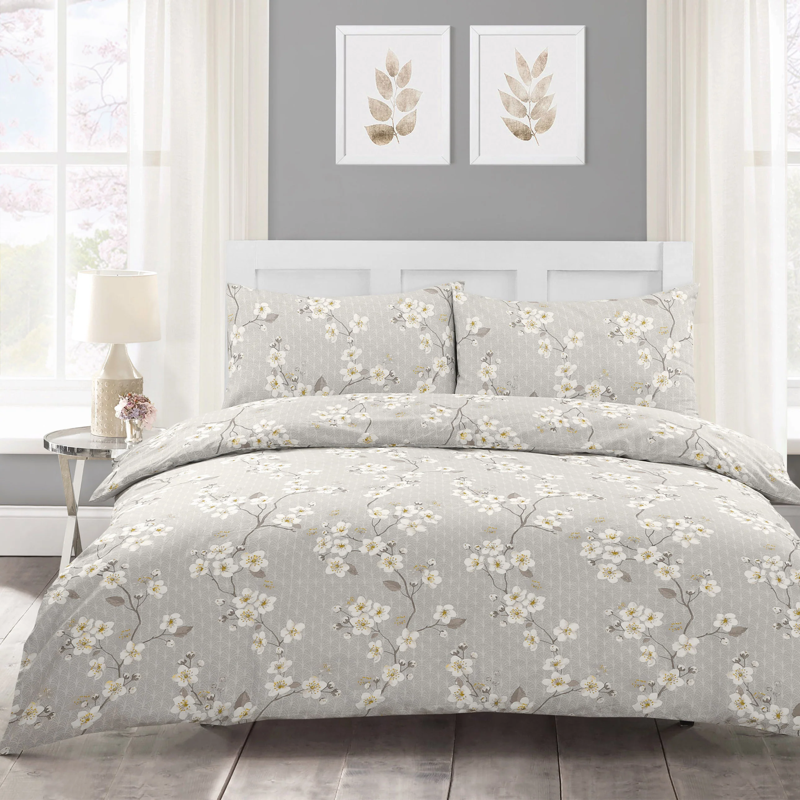 Velosso Floral Cherry Blossom Duvet Cover & Pillowcase Set