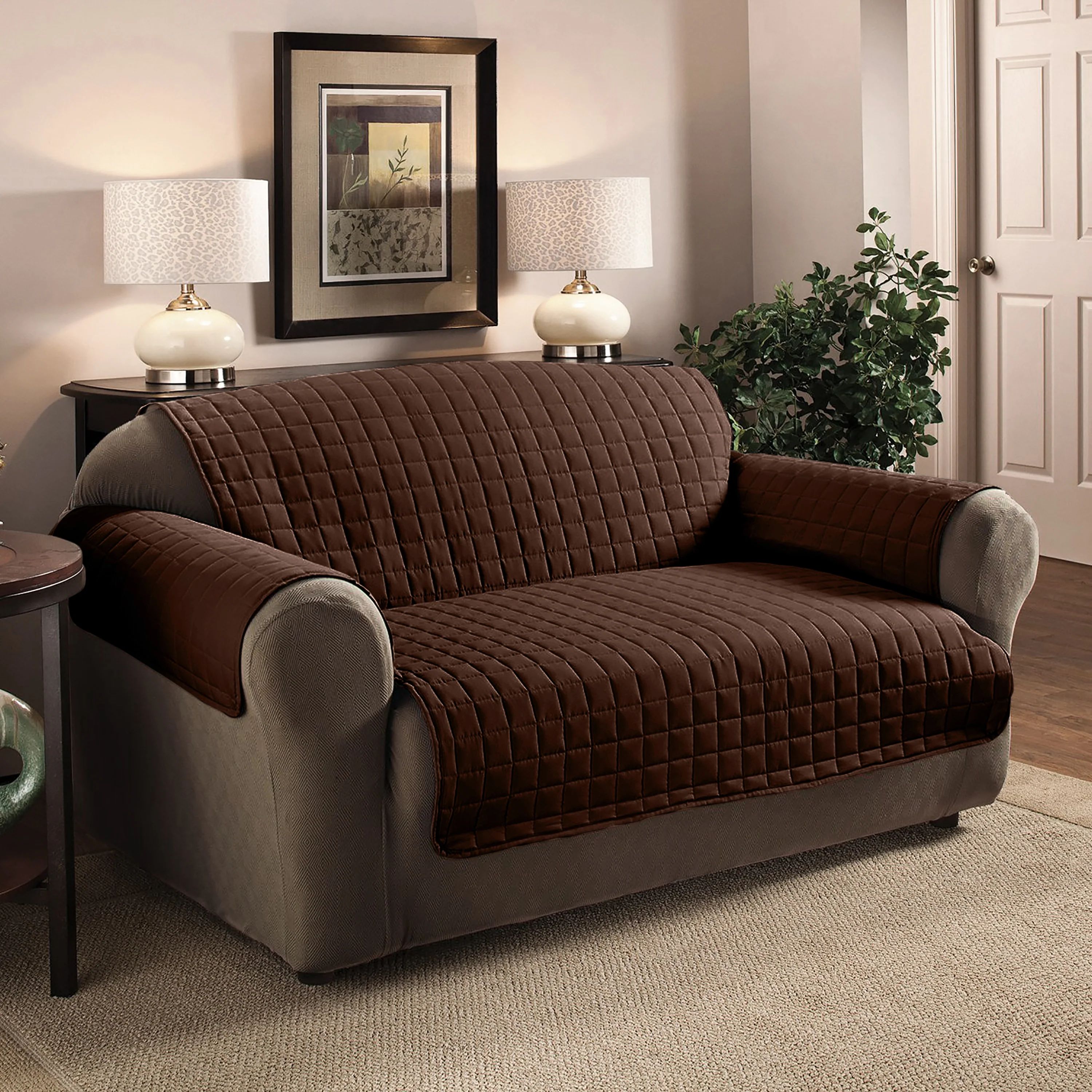 Ashley Mills Chocolate Water Repellent Sofa Protector