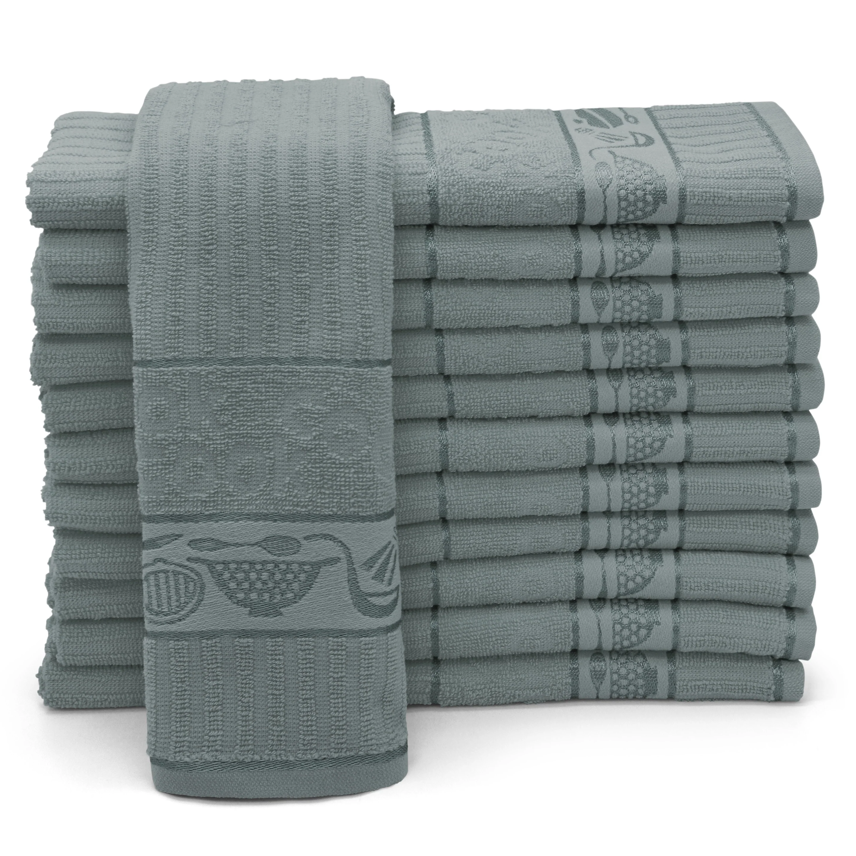 Kitchen Trends Cooks Jacquard Grey Tea Towel