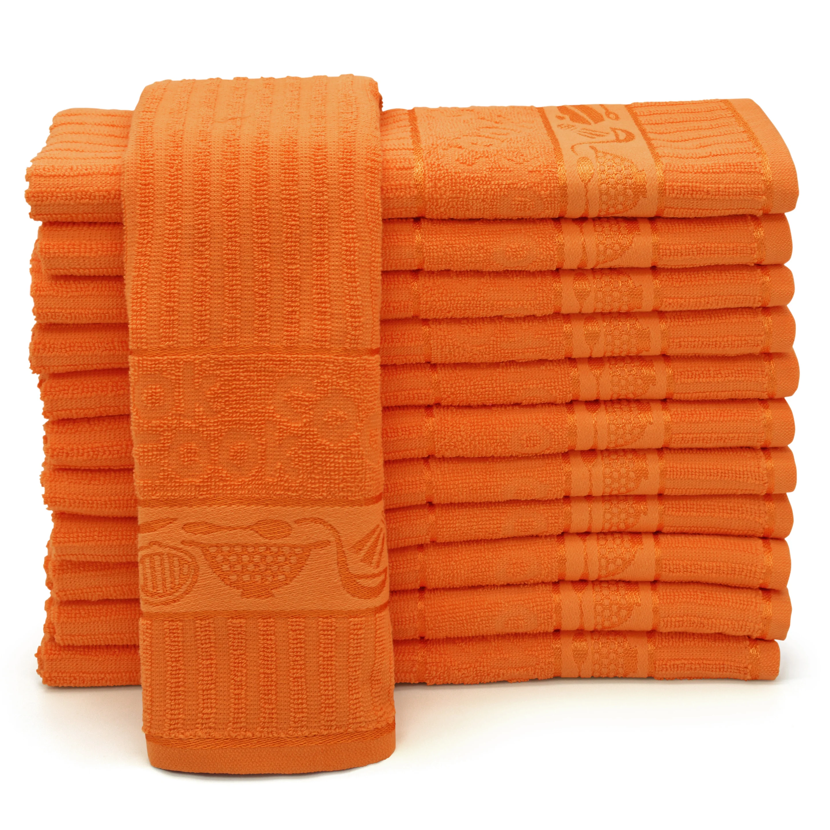 Kitchen Trends Cooks Jacquard Orange Tea Towel