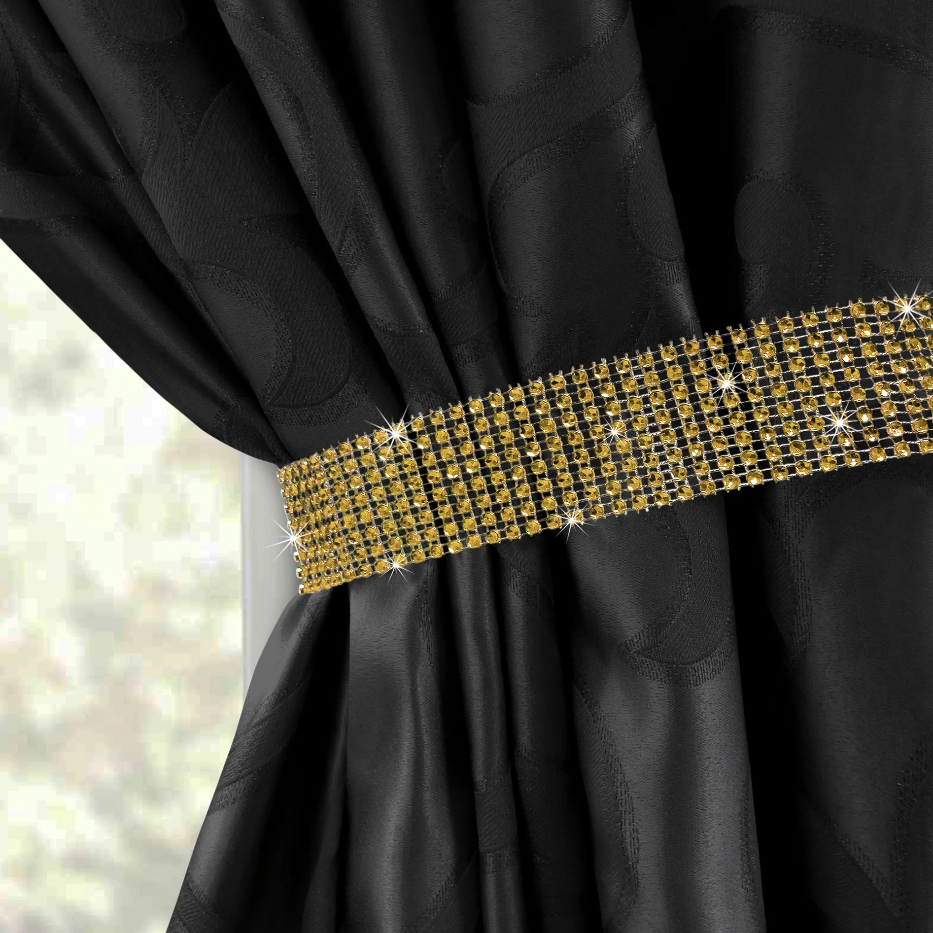 Intimates Sparkle Diamante Strip Gold Tieback