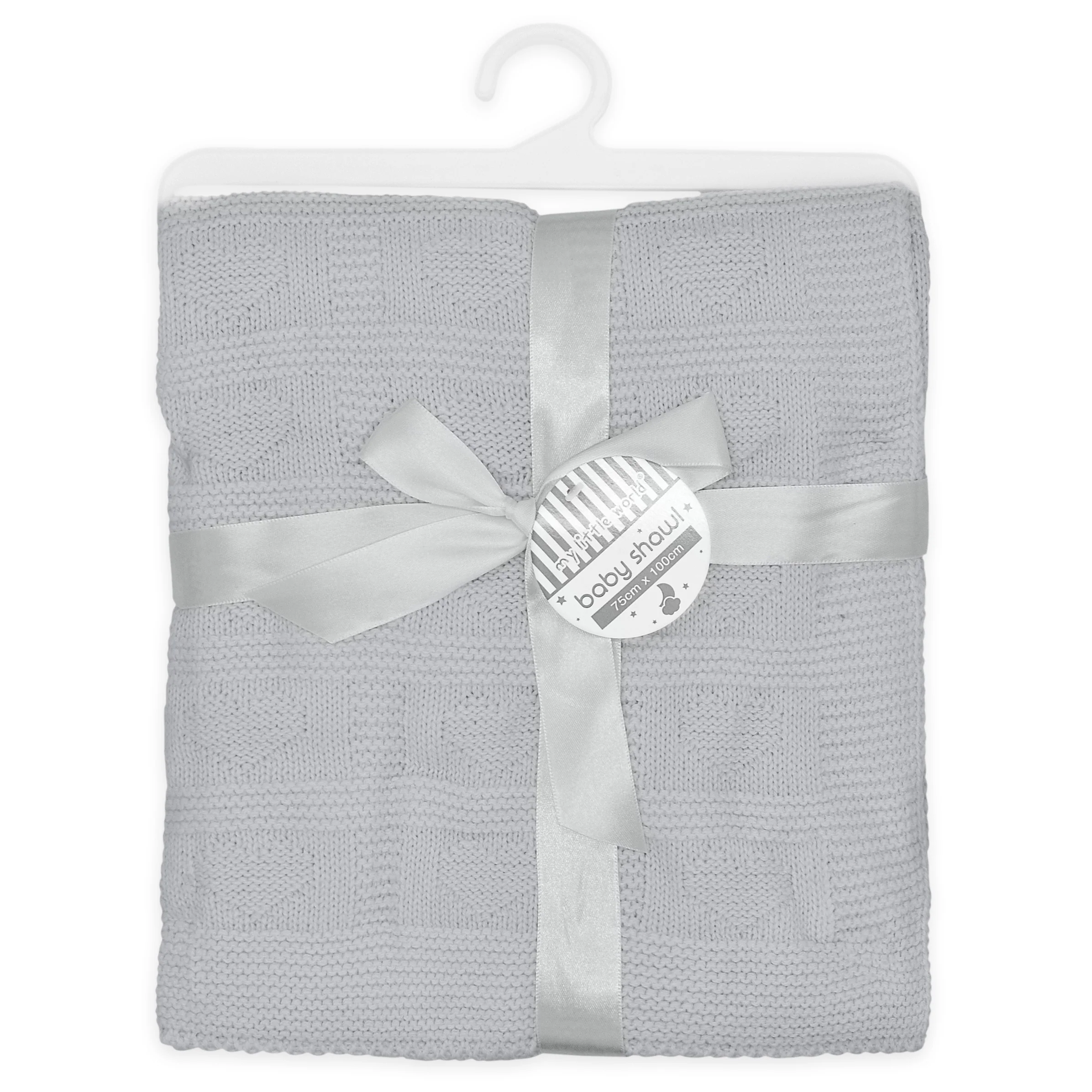 My Little World Silver Knitted Baby Shawl