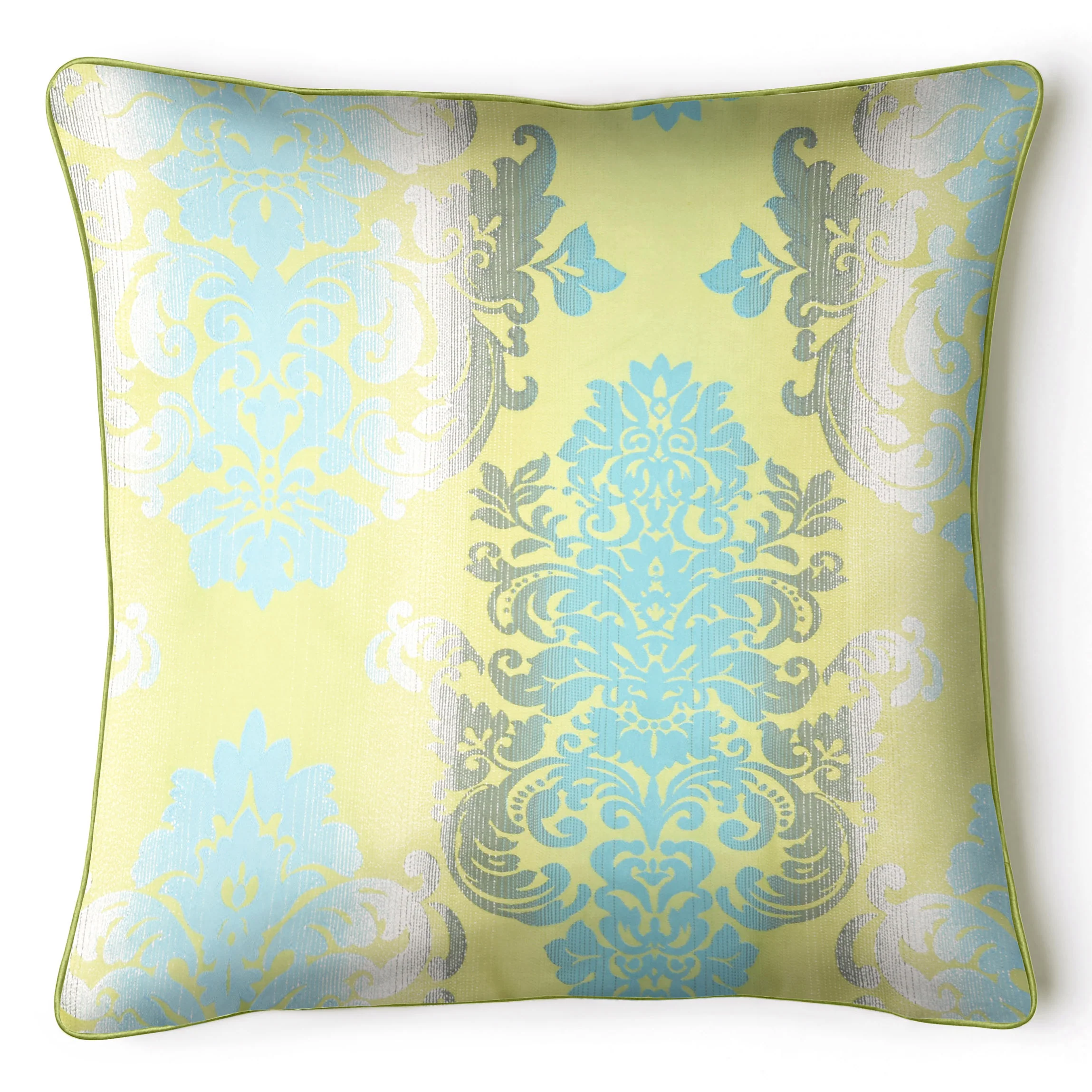 Intimates Glitter Sparkle Damask Green Cushion Cover