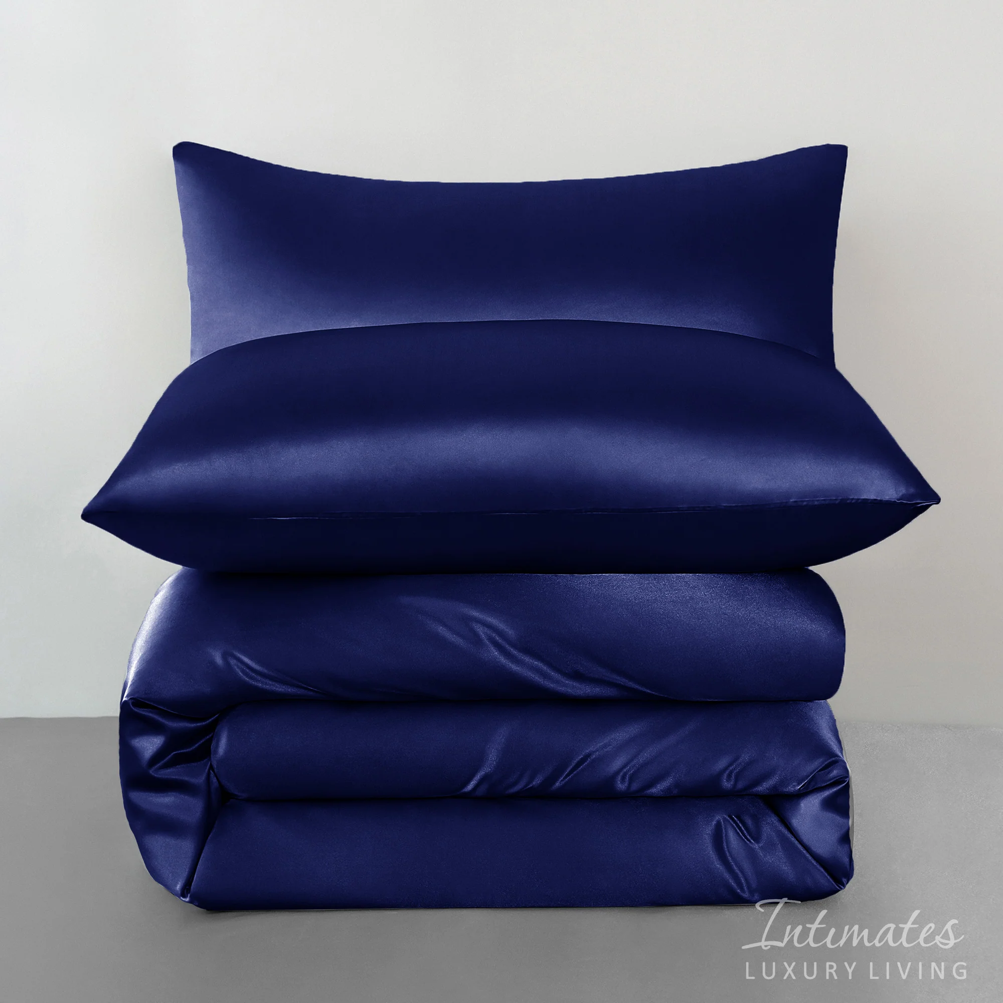 Intimates 2 Pack Navy Blue Sensual Satin Pillowcases - Image 5
