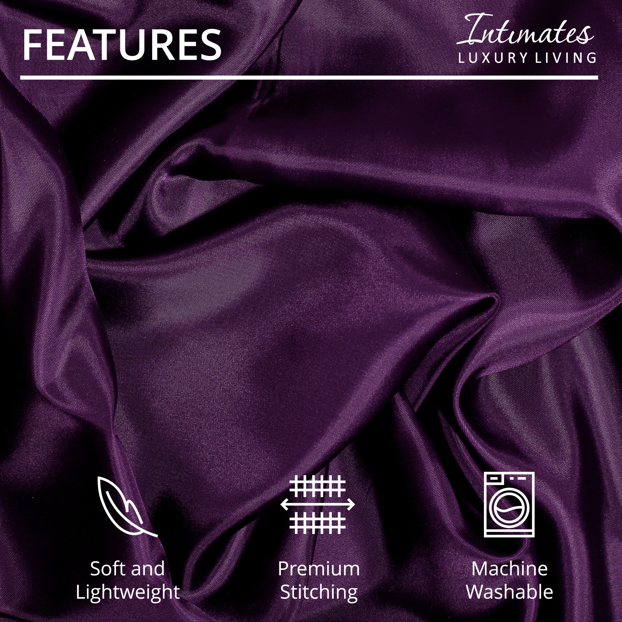 Intimates 2 Pack Purple Sensual Satin Pillowcases - Image 3