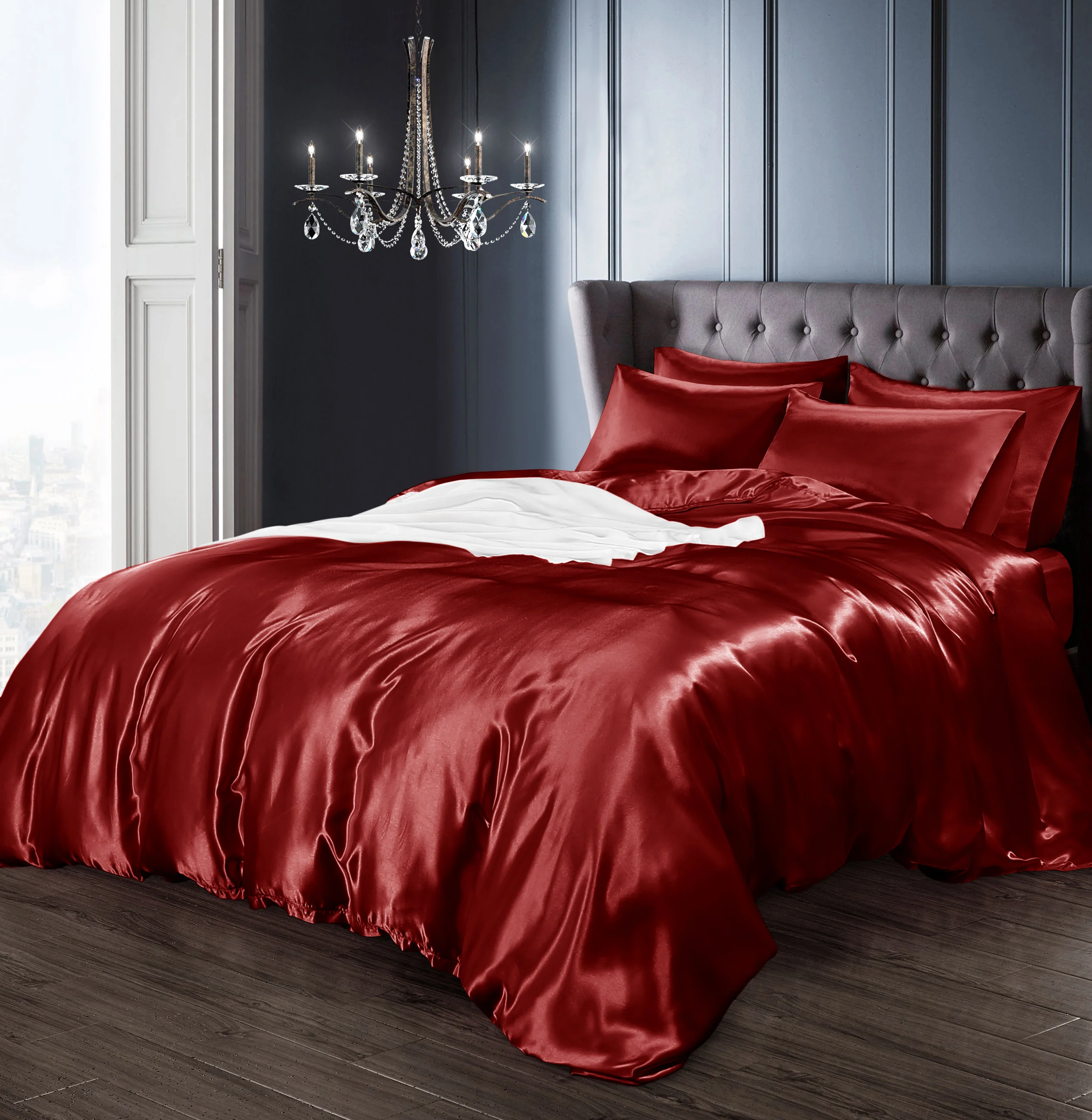 Intimates 2 Pack Red Sensual Satin Pillowcases - Image 2