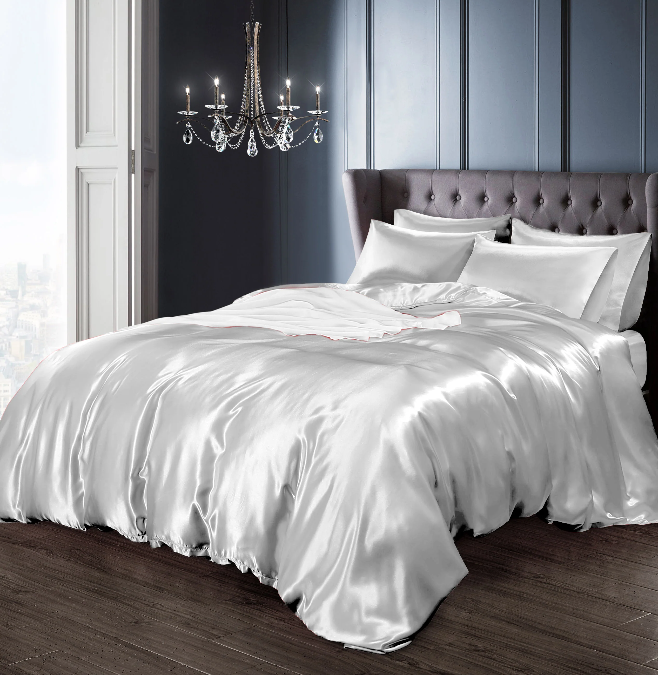 Intimates 2 Pack White Sensual Satin Pillowcases - Image 2