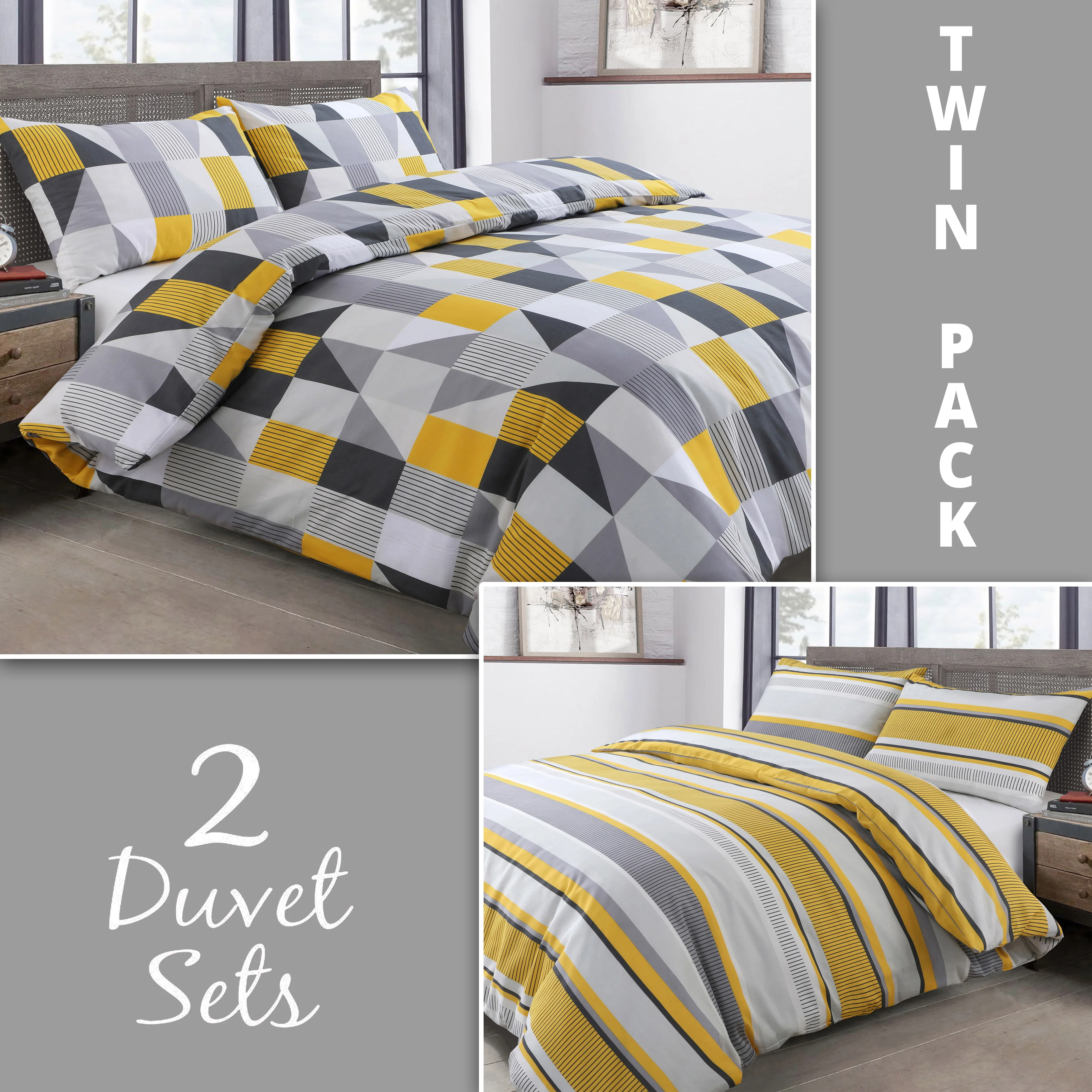 Velosso Jazz Twin Pack Duvet Cover & Pillowcase Set