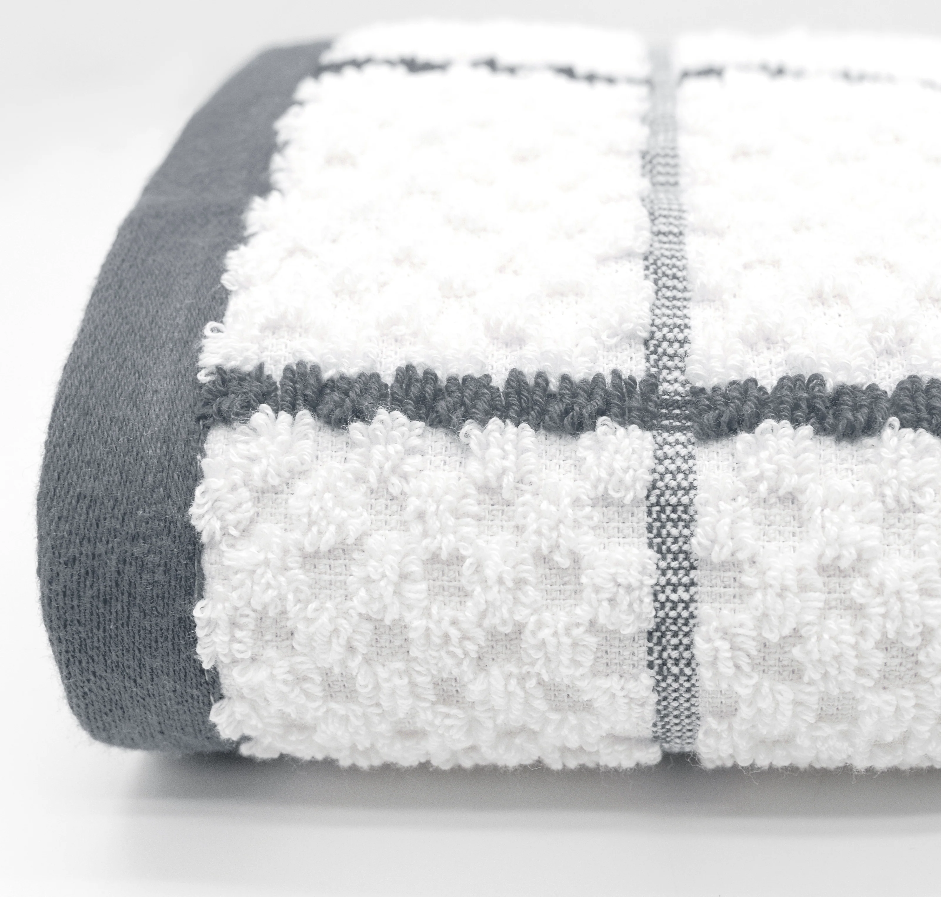 Kitchen Trends Woven Grey Checked Tea Towel - Image 2