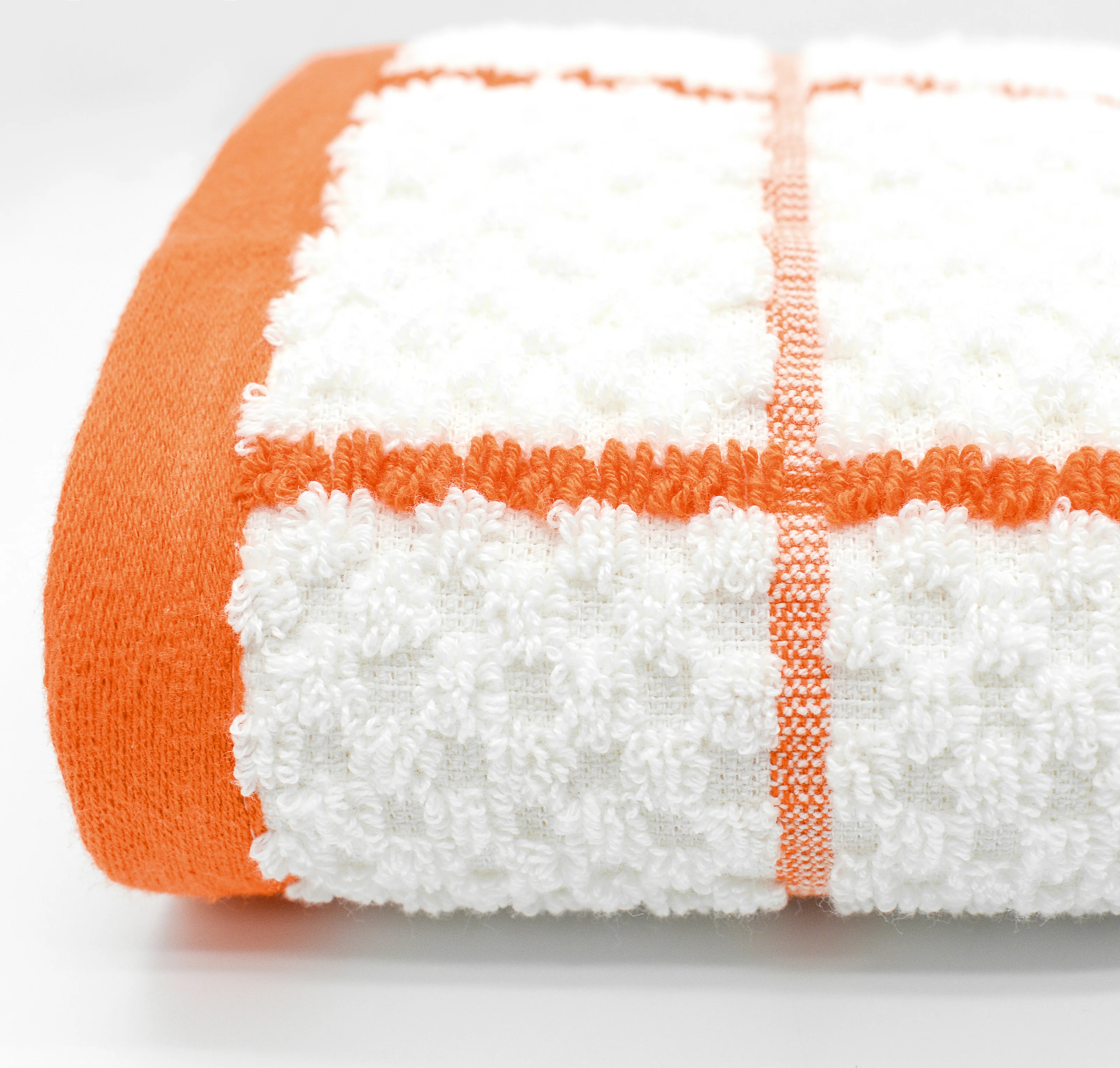 Kitchen Trends Woven Orange Checked Tea Towel - Image 2