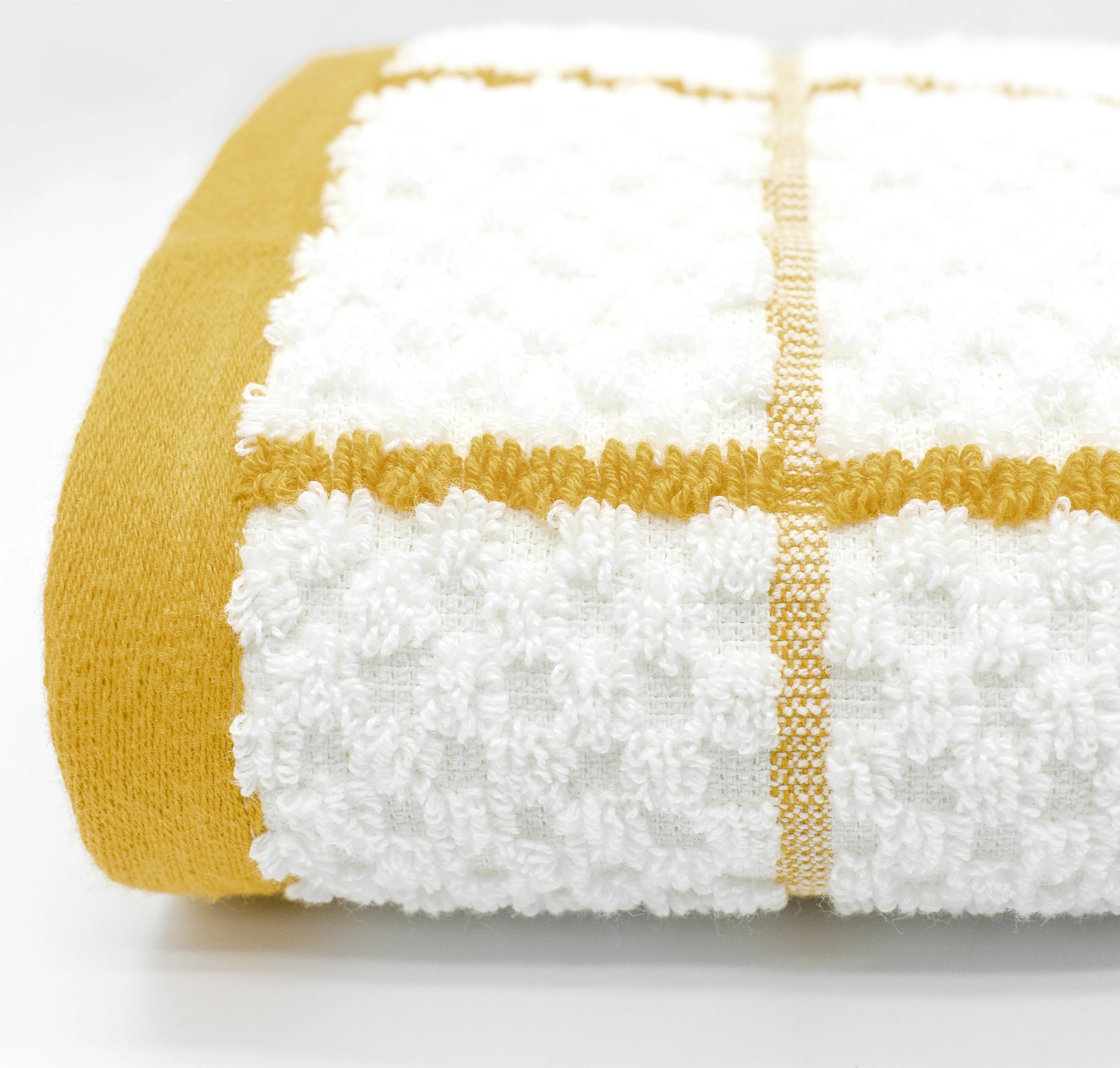 Kitchen Trends Woven Yellow Checked Tea Towel - Image 2