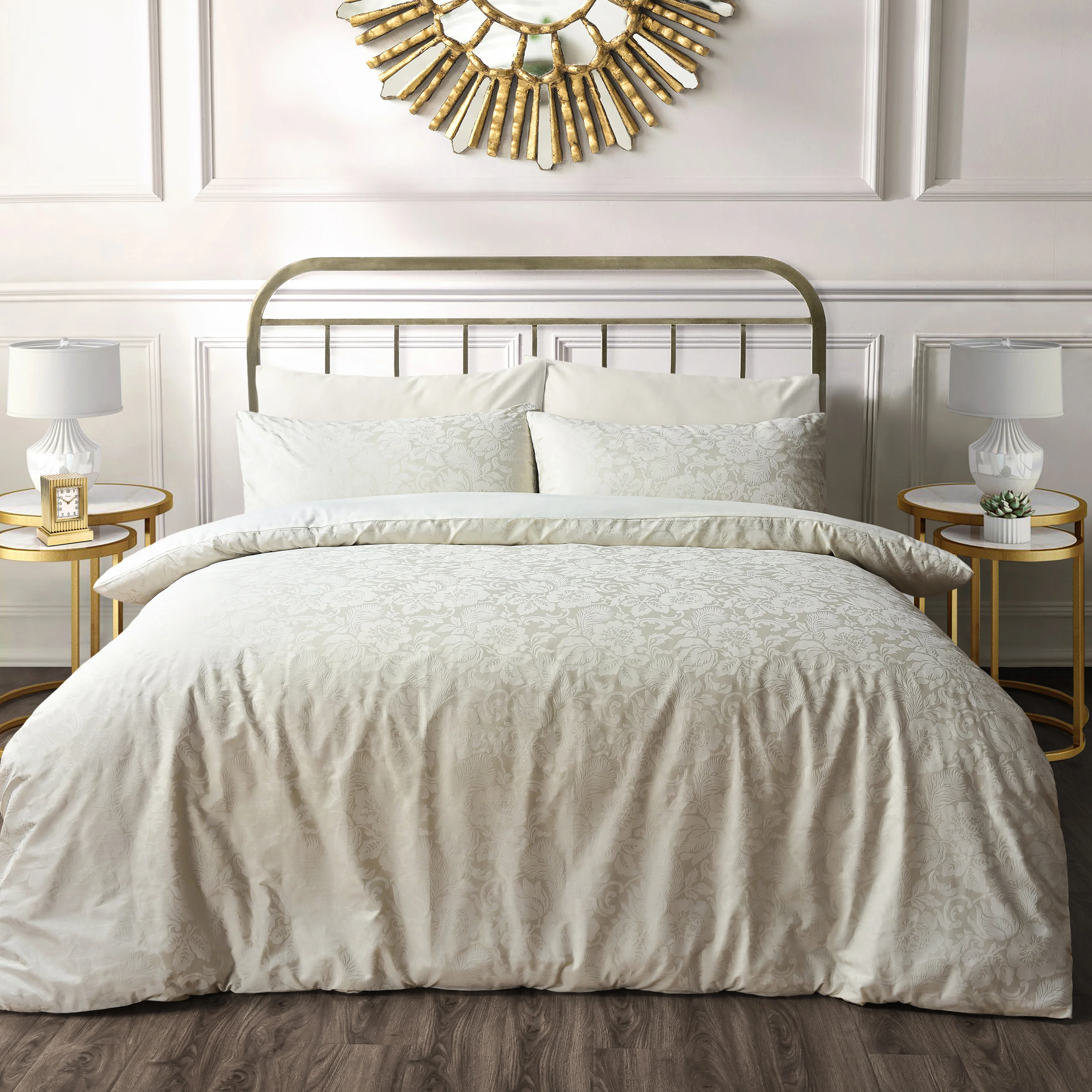 Velosso Floral Damask Laura Duvet Cover & Pillowcase Set