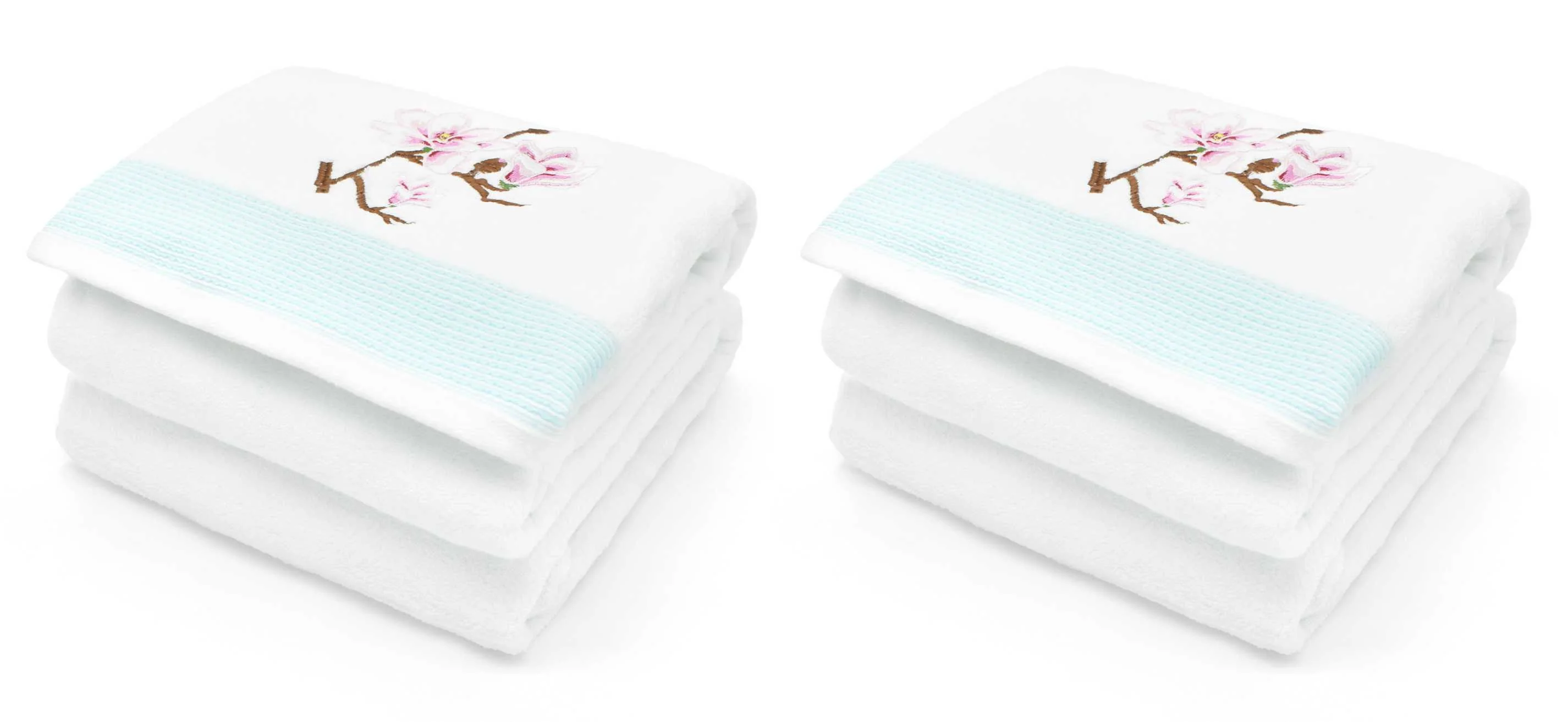 Velosso Mary White Embroidered Floral Bath Towel - Image 2