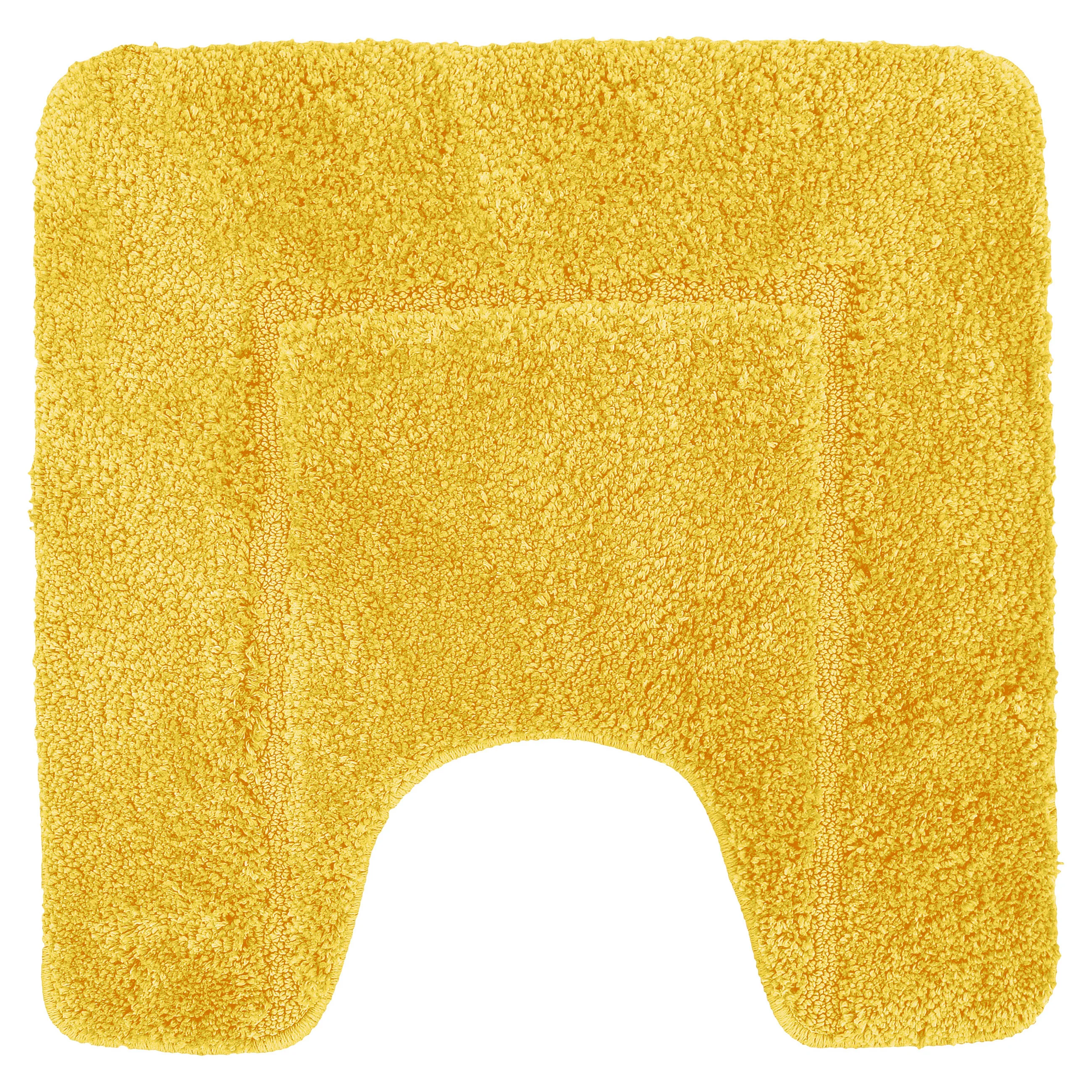 Velosso Mayfair Soft Touch Deep Pile Plain Ochre Yellow Pedestal Mat