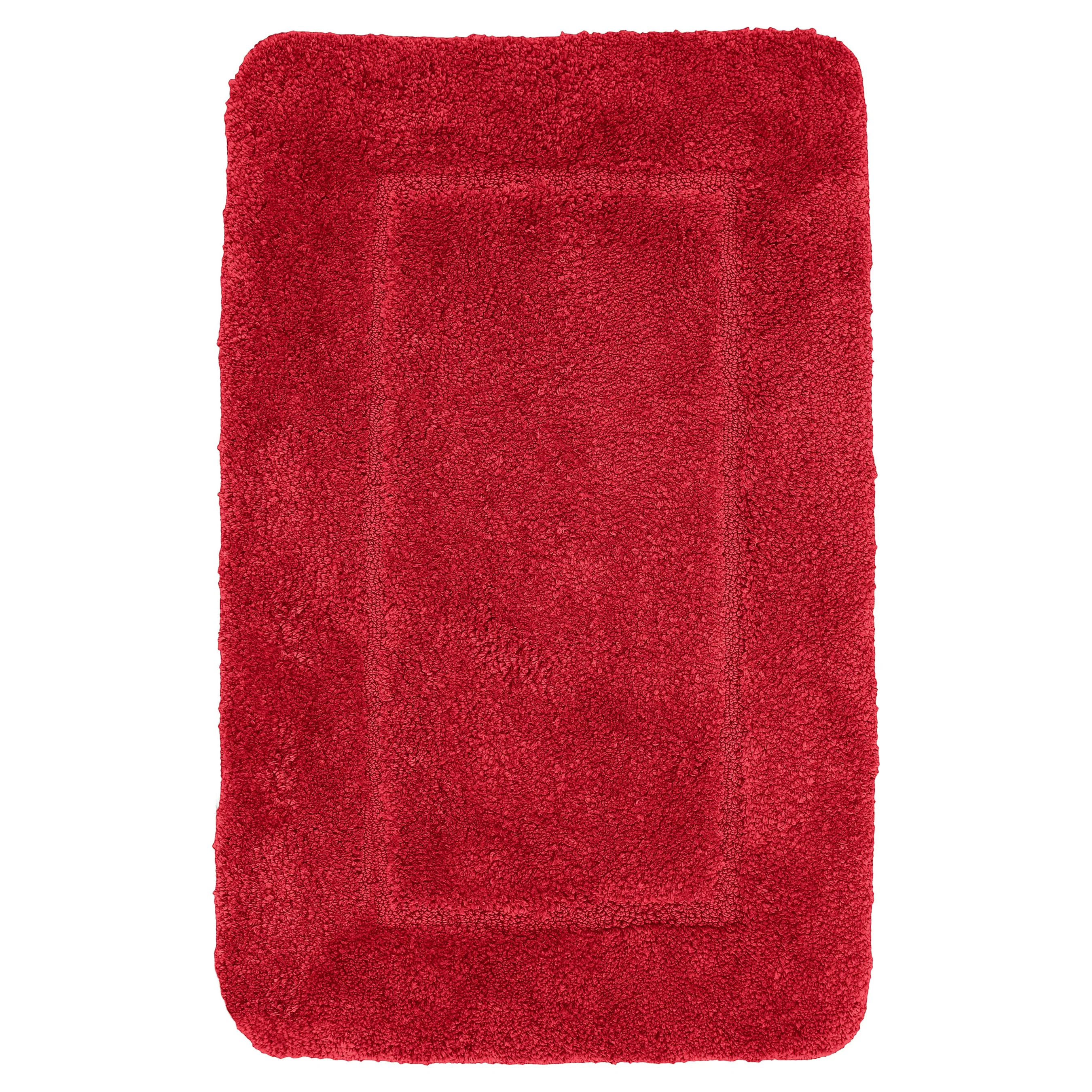 Velosso Mayfair Soft Touch Deep Pile Plain Red Bath Mat Rug