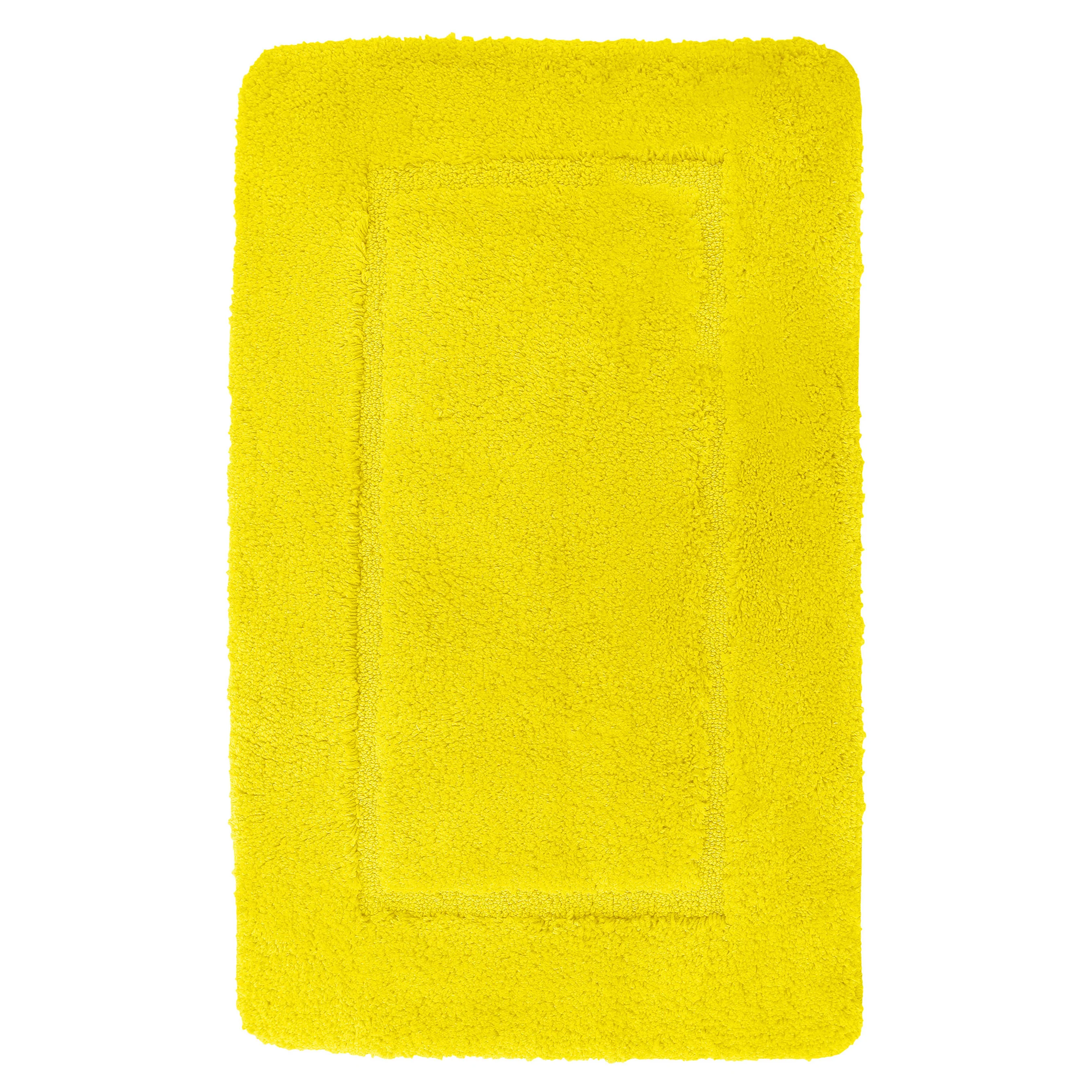 Velosso Mayfair Soft Touch Deep Pile Plain Yellow Bath Mat Rug