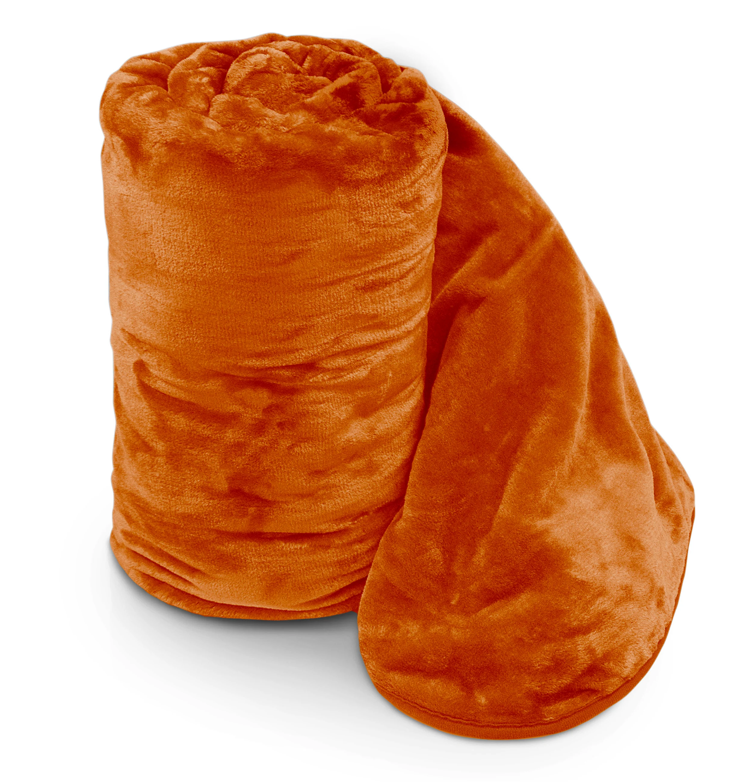 Velosso Orange Faux Fur Mink Blanket