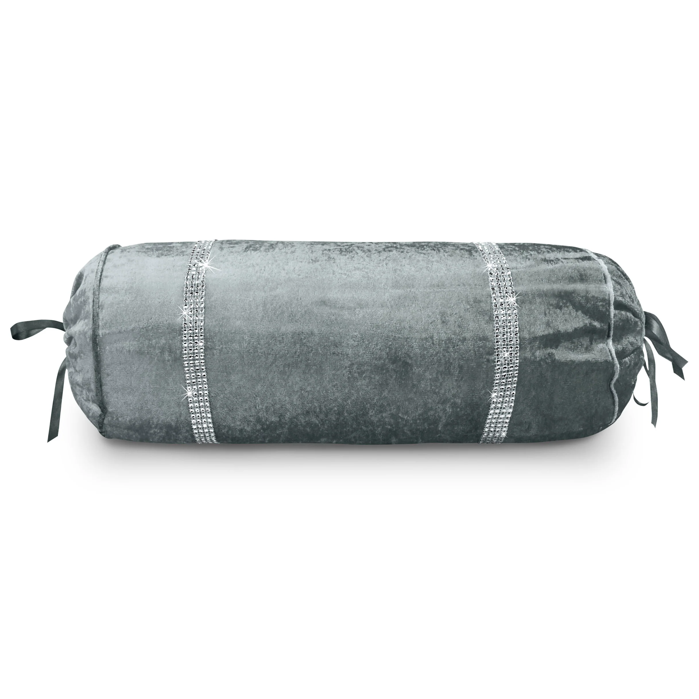 Intimates Luxury Grey Ombre Crushed Velvet Diamante Neckroll