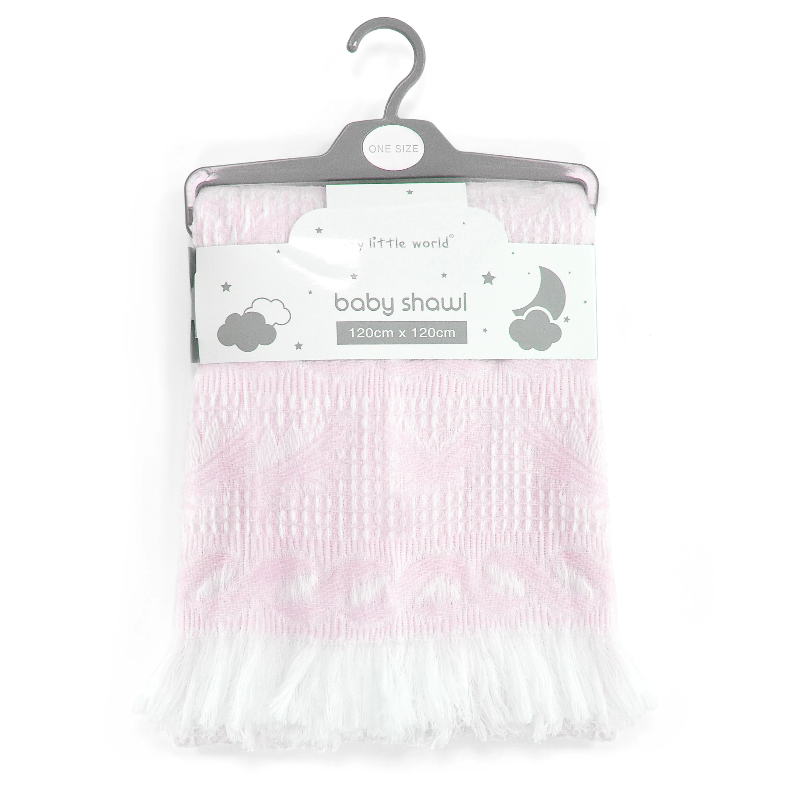 My Little World Nursery Plain Baby Shawl Pink