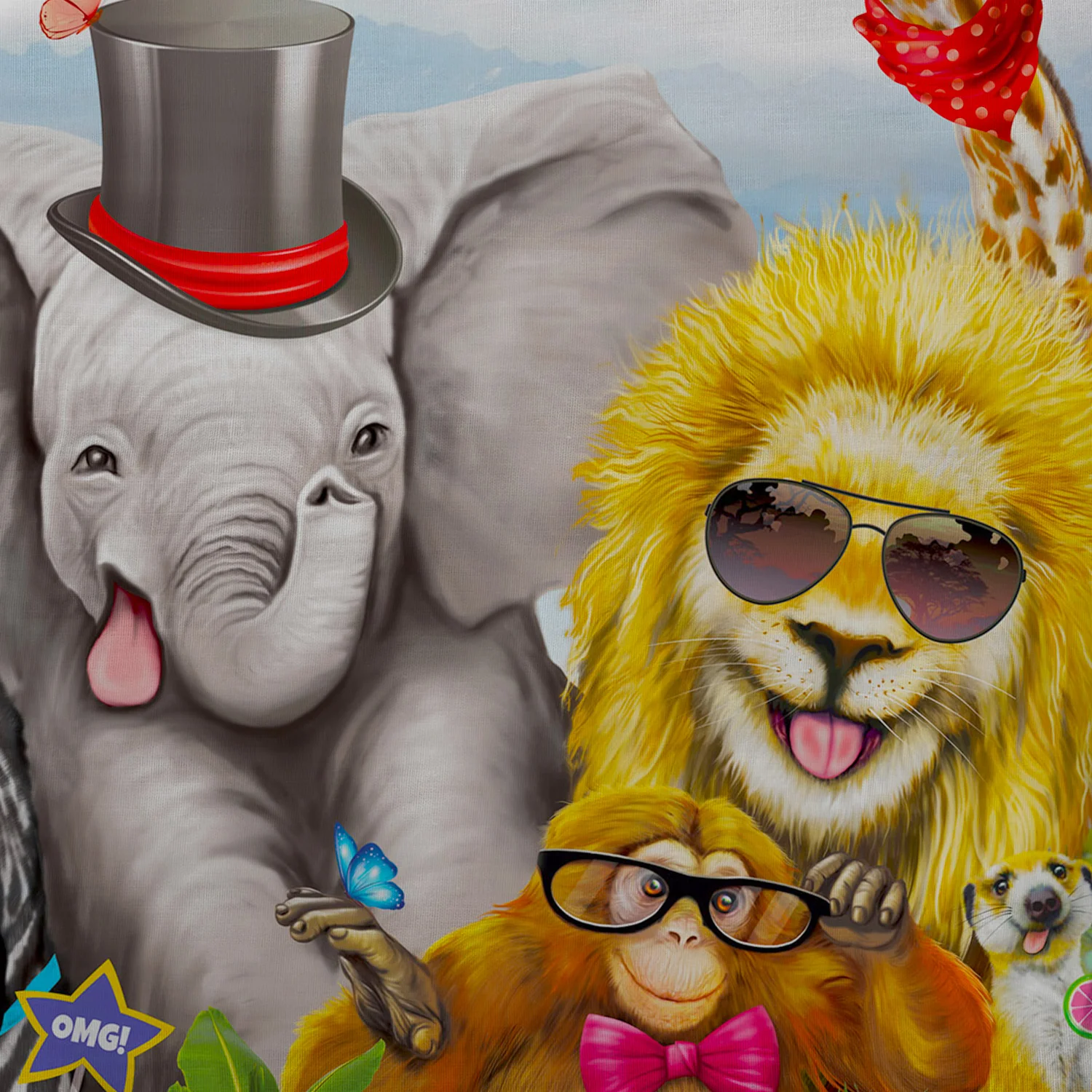 Velosso Selfie Animals HD Digital Print Duvet Cover & Pillowcase Set - Image 3