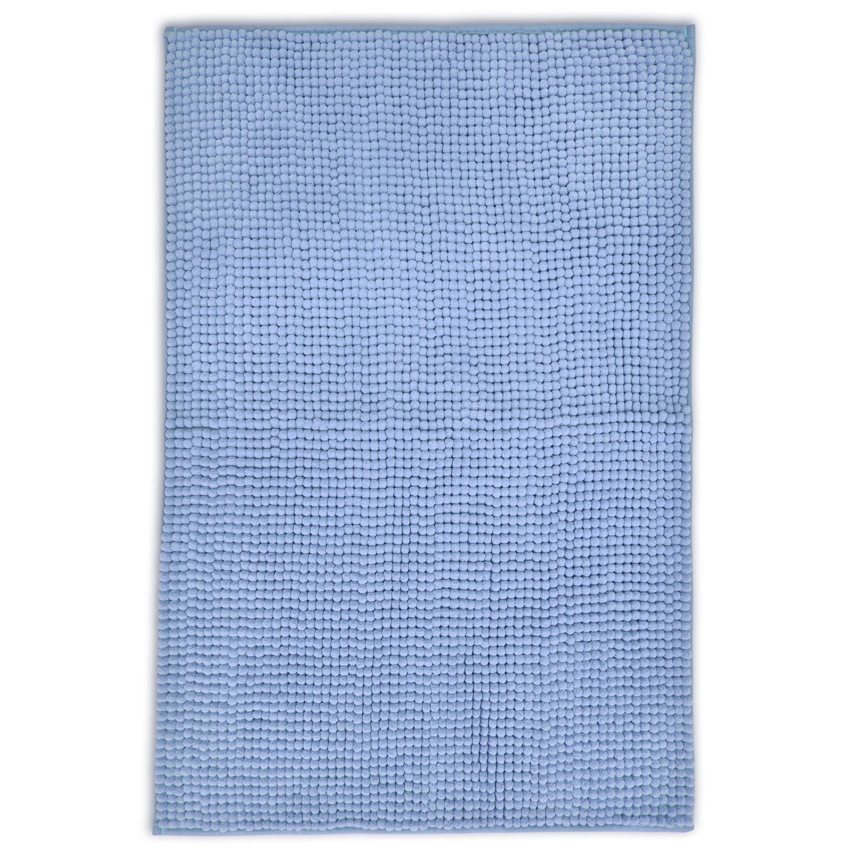 Velosso Luxury Shaggy Noodle Blue Bath Mat