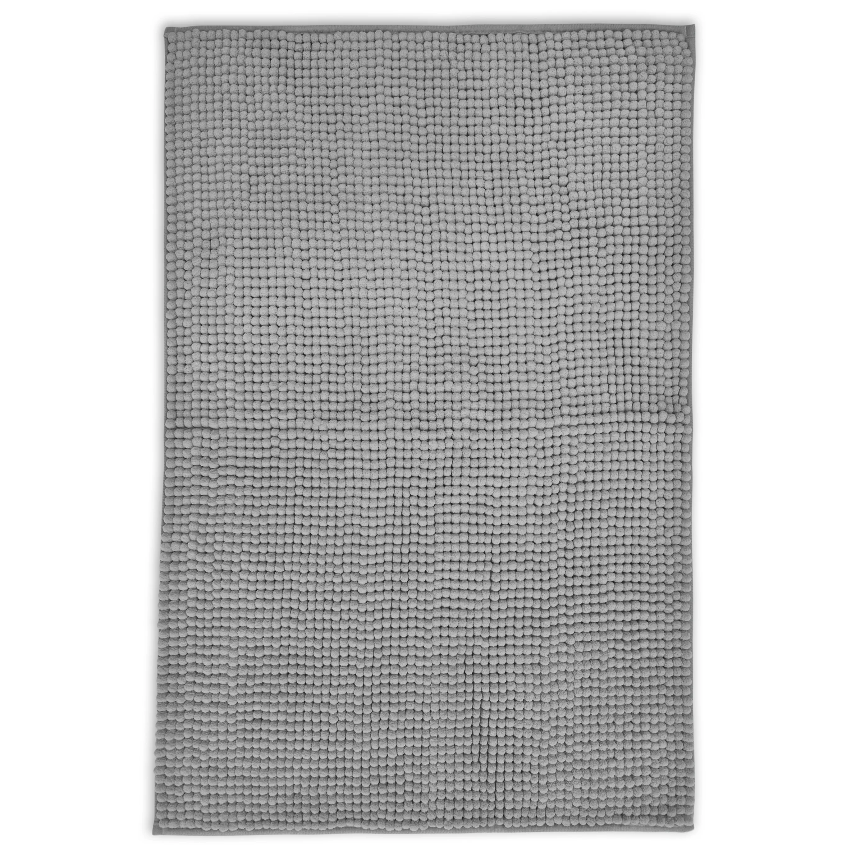 Velosso Luxury Shaggy Noodle Grey Bath Mat