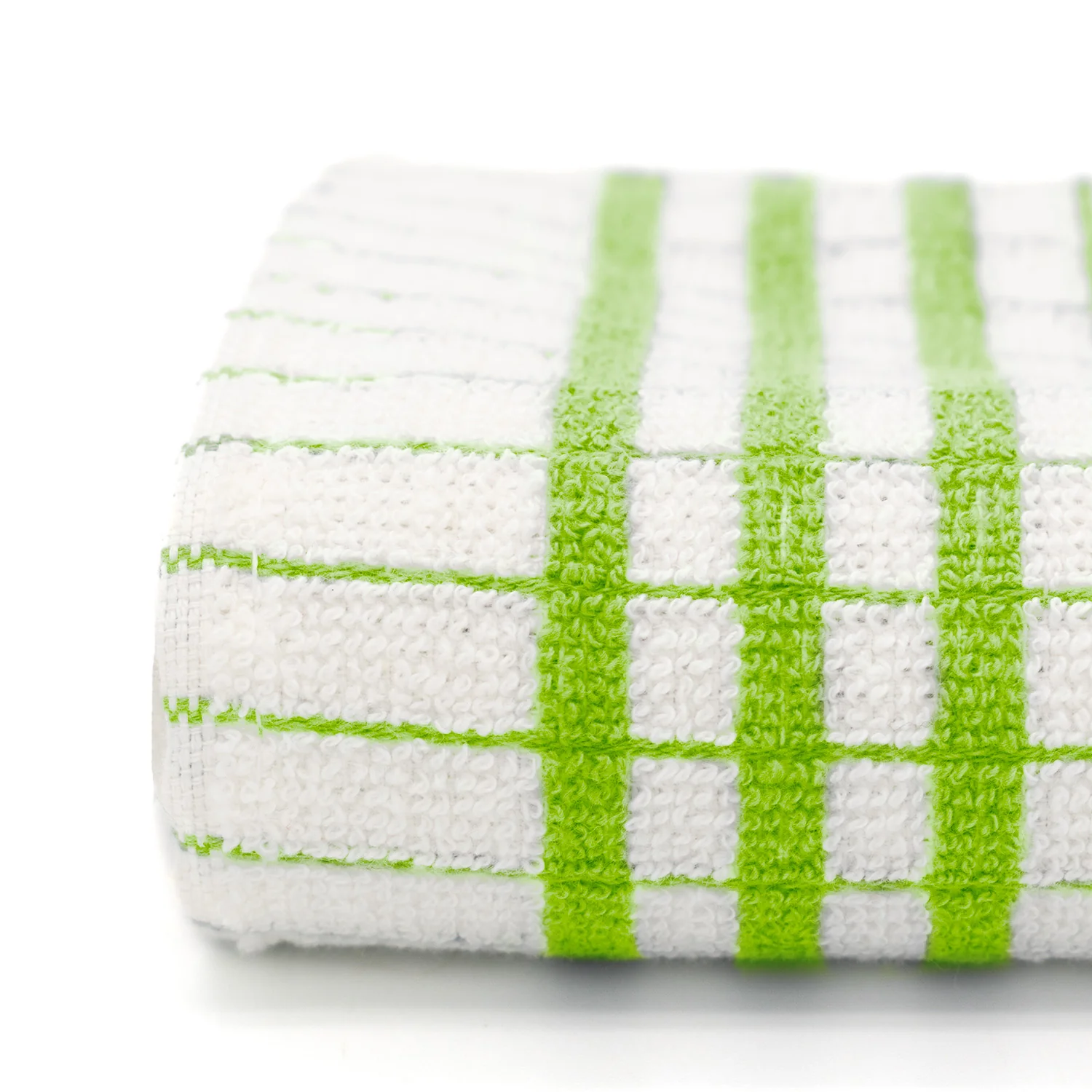 Shaws Large Woven Lime Checked Tea Towel - Image 3
