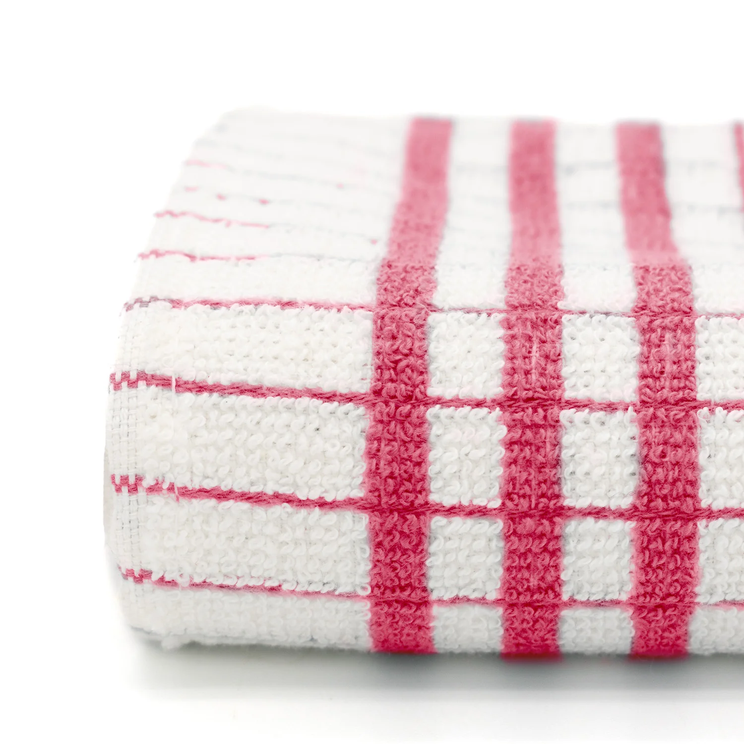 Shaws Large Woven Pink Checked Tea Towel - Image 3
