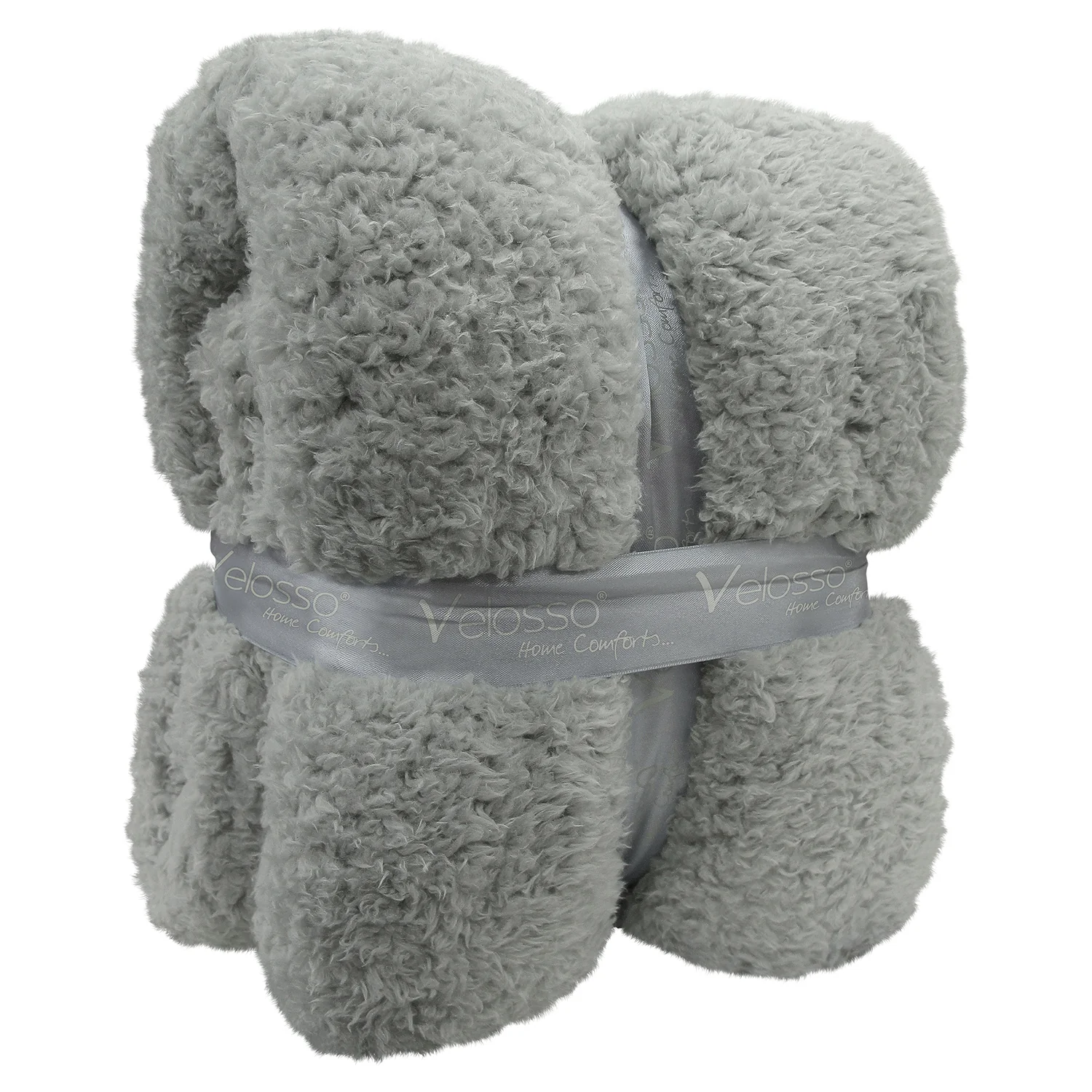 Velosso Teddy Silver Sherpa Blanket