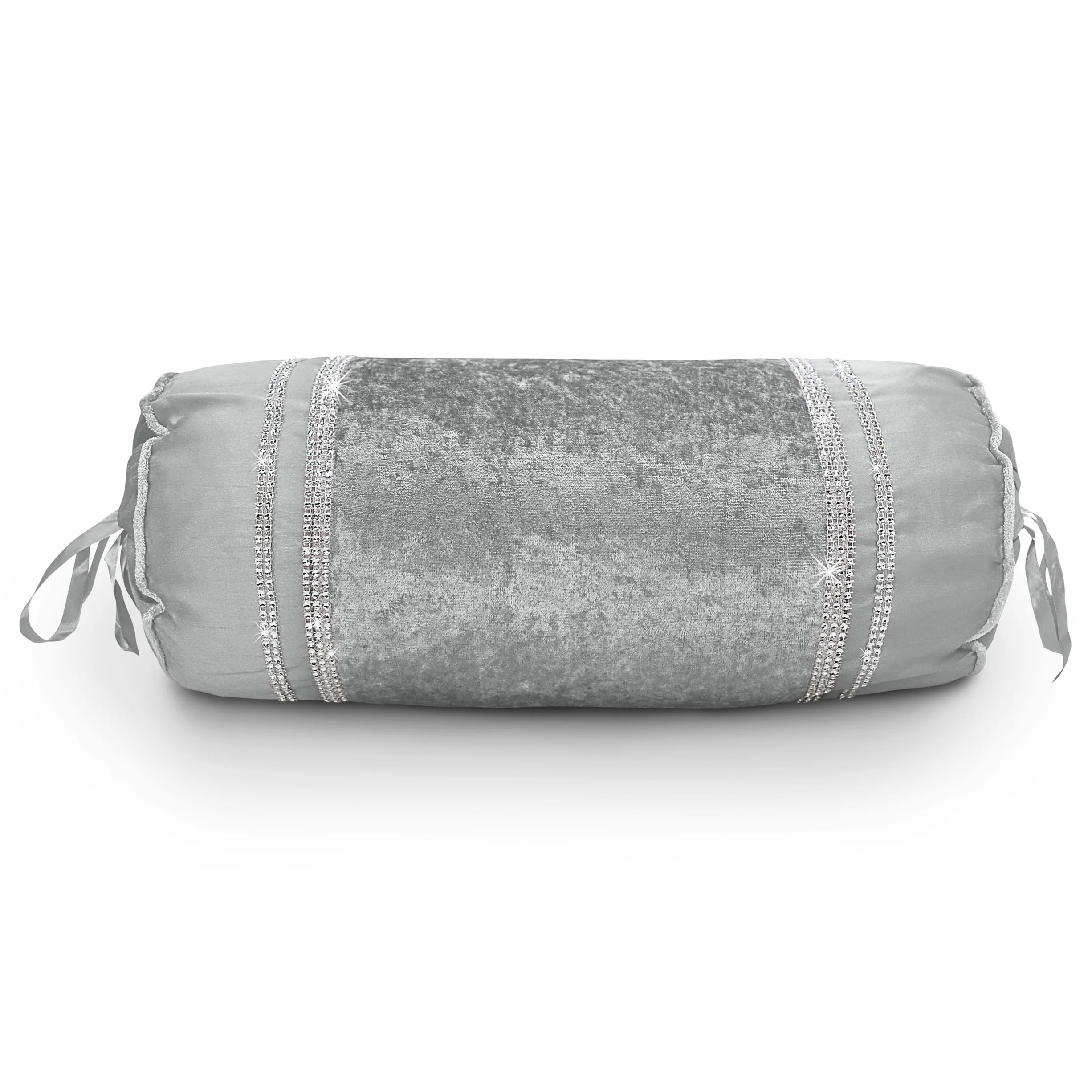Intimates Luxury Topaz Crushed Velvet Diamante Silver Neckroll