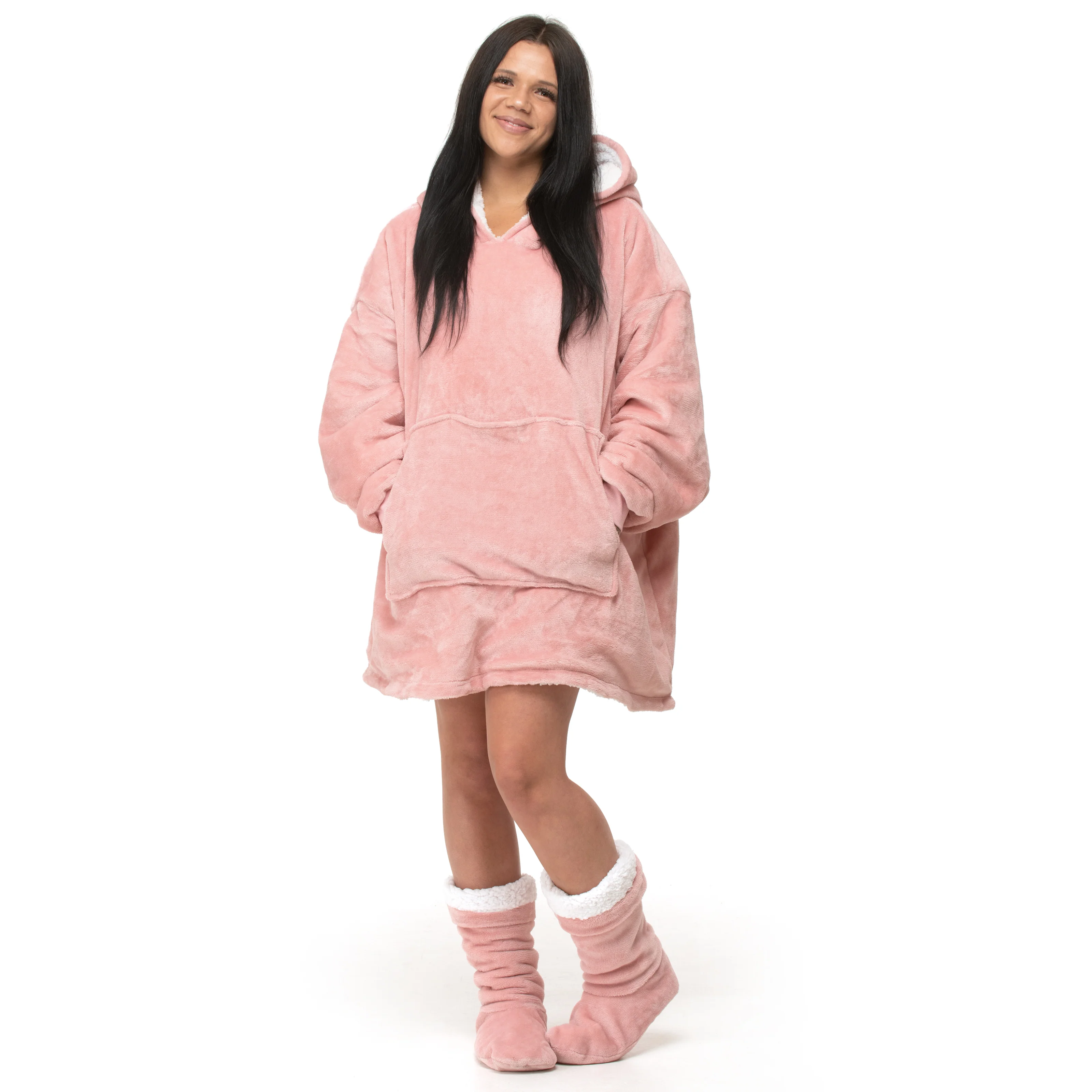 Velosso Blush Pink Oversized Hoodie