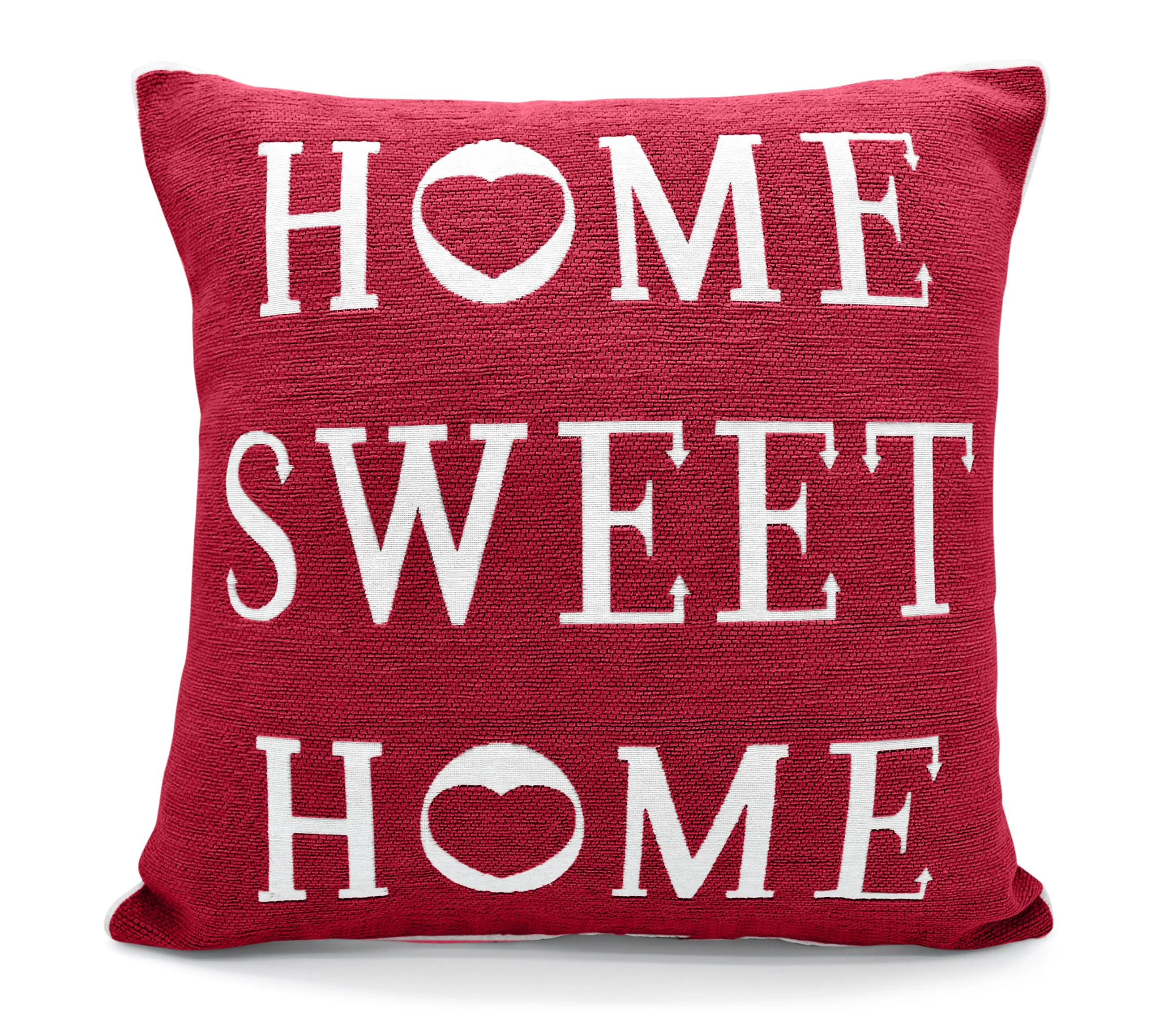Velosso Chenille Home Sweet Home Red Cushion Cover