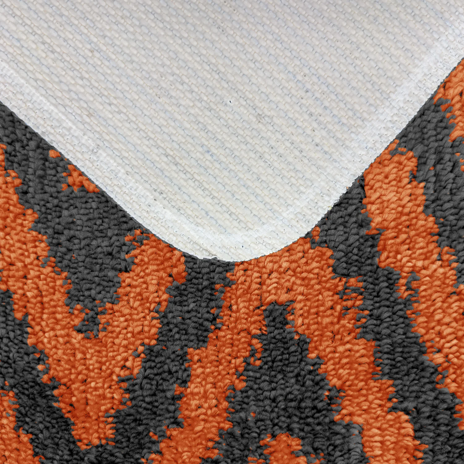 Velosso Chevron Stripe Non Slip Bath Mat Set - Orange - Image 2