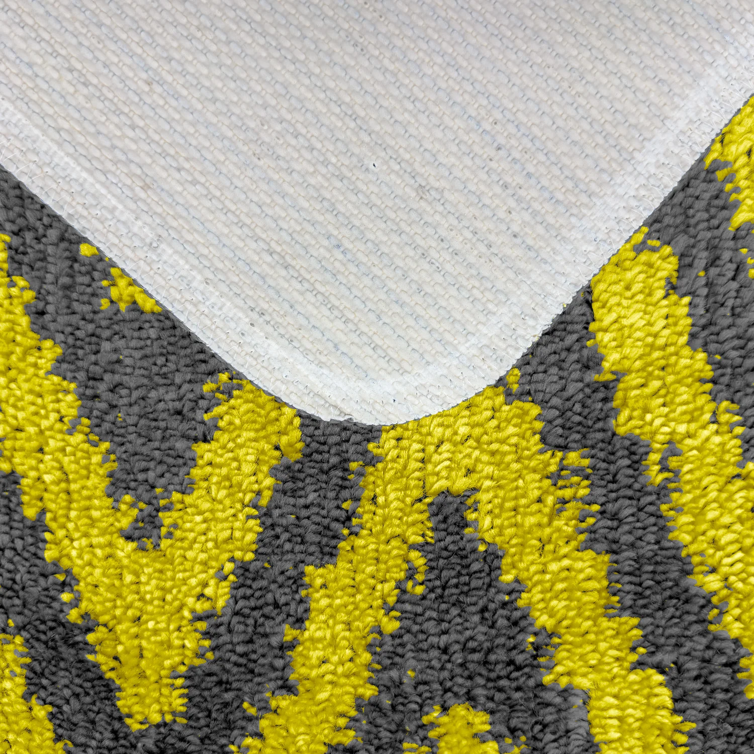 Velosso Chevron Stripe Non Slip Bath Mat Set - Ochre - Image 2