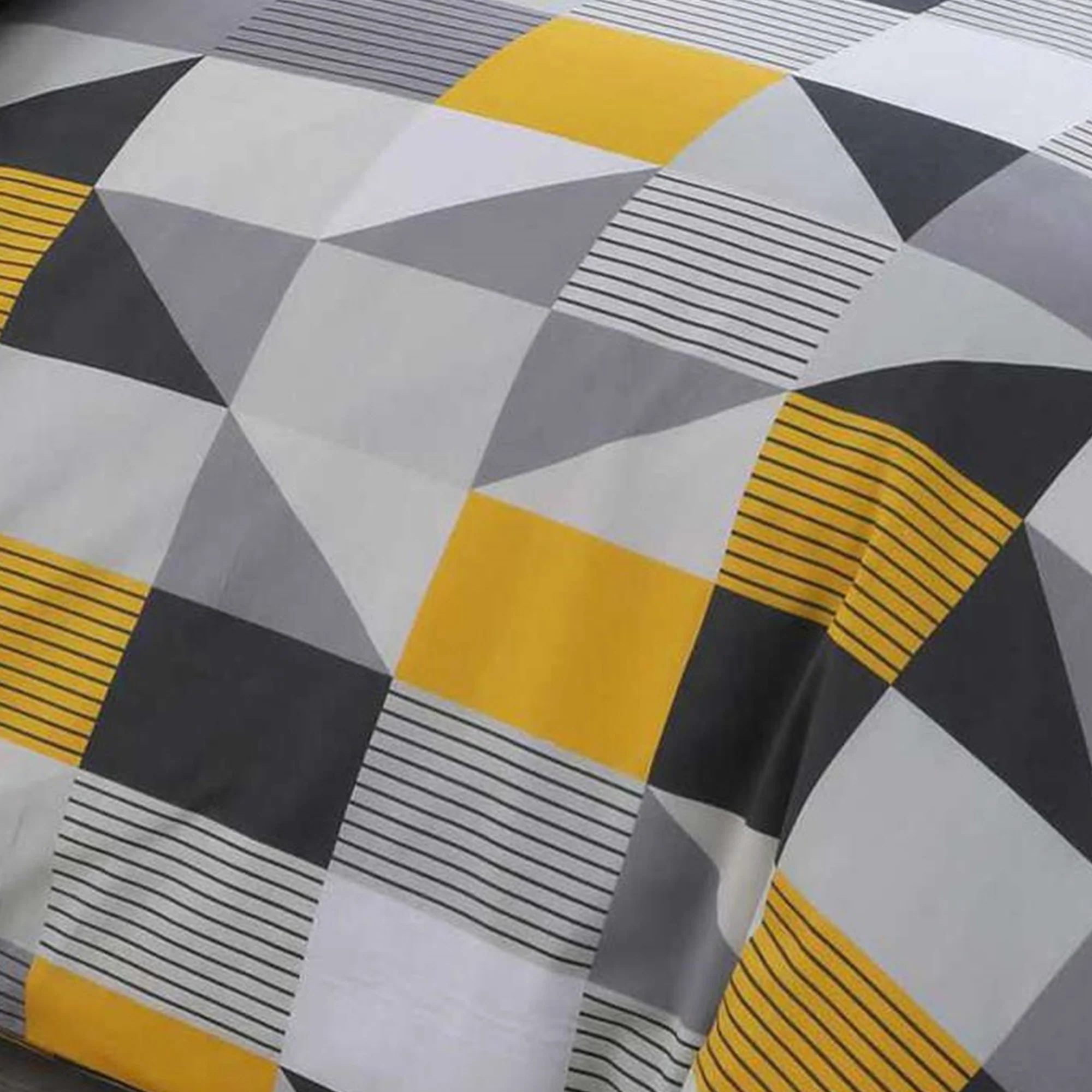 Velosso Geometric Jazz Ochre Duvet Cover & Pillowcase Set - Image 3