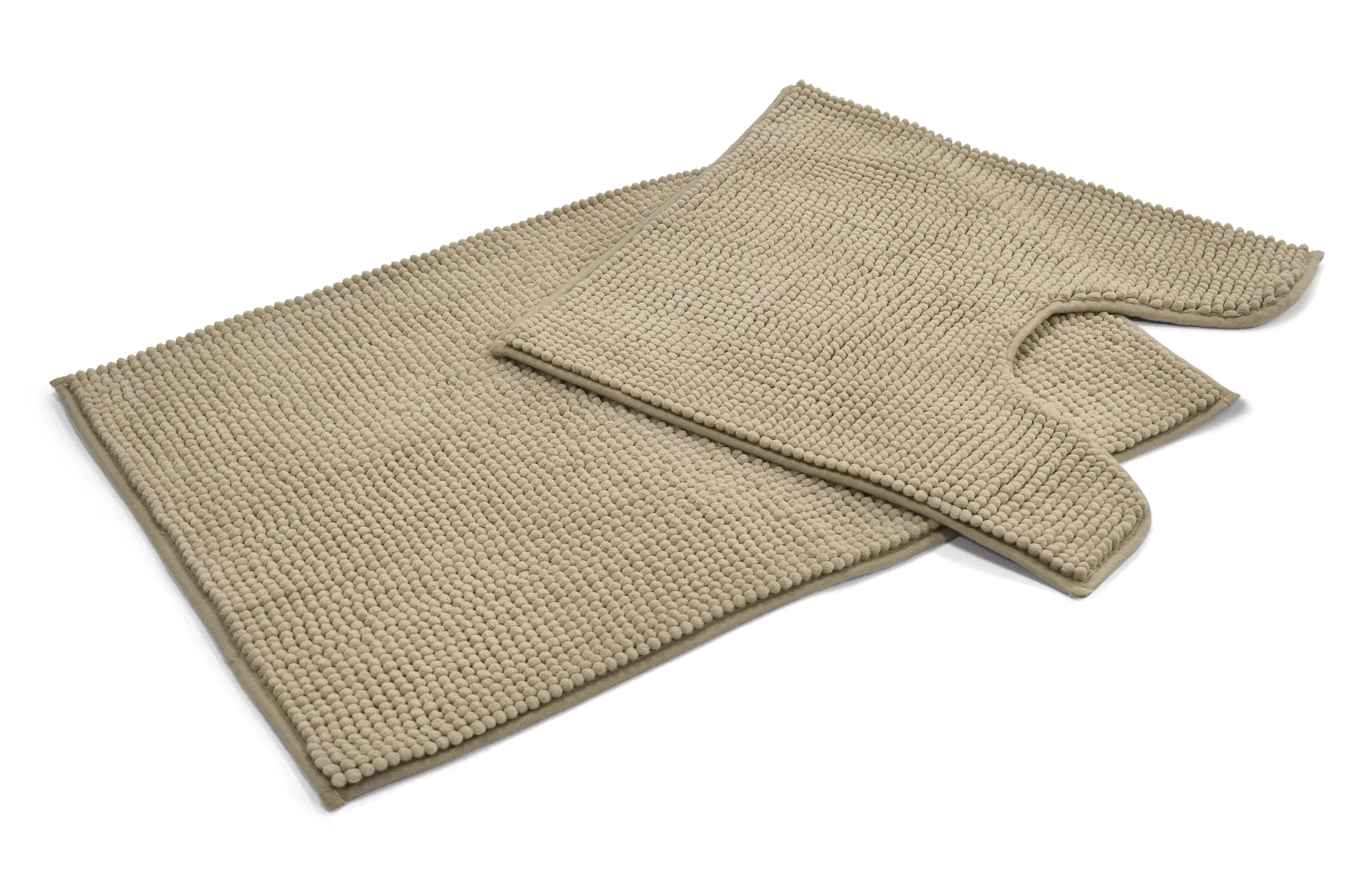 Velosso Shaggy Noodle Natural Bath Mat Set