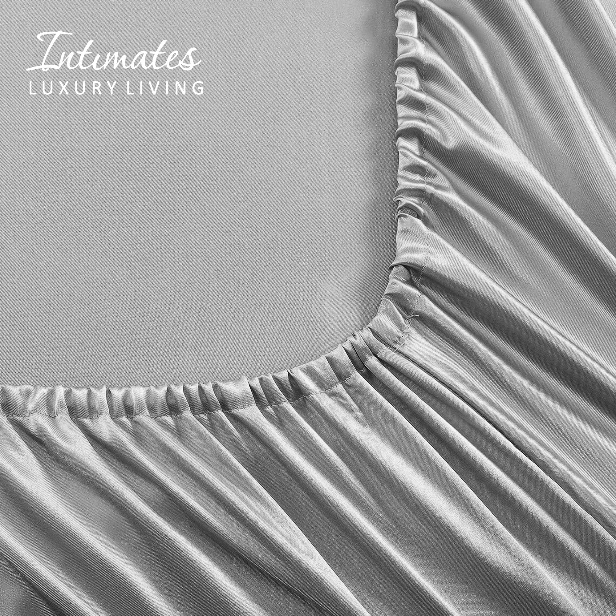 Velosso Satin Reversible Silver Duvet Cover, Pillowcase & Fitted Sheet Set - Image 3