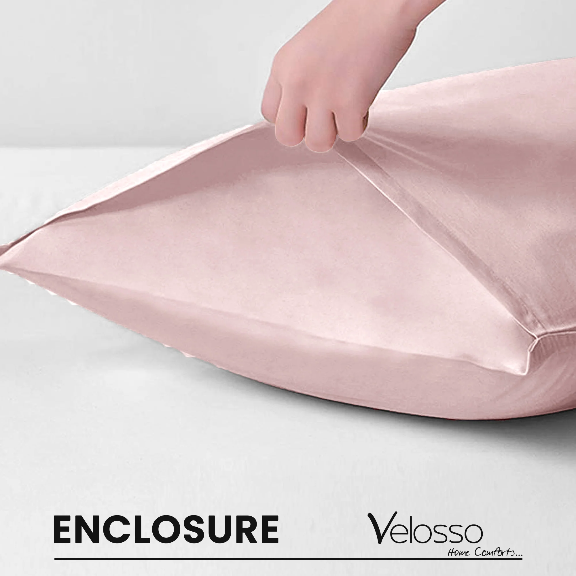 Velosso Super Soft 2 Pack Plain Pink Microfibre Pillowcases - Image 3