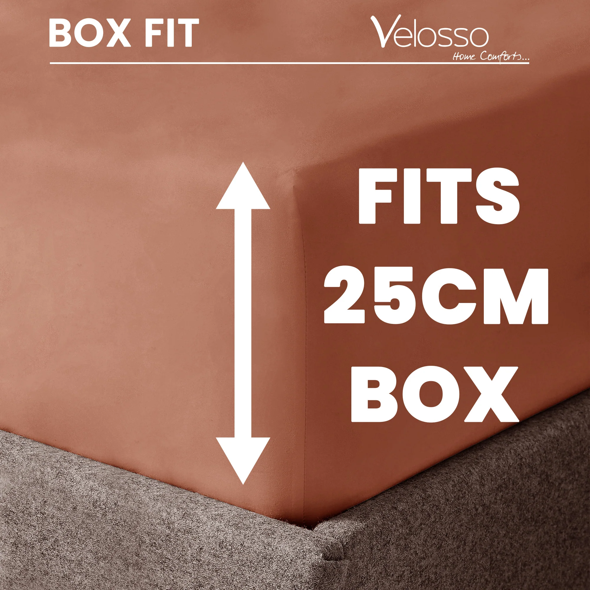 Velosso Super Soft Plain Orange Microfibre Fitted Sheet - Image 2