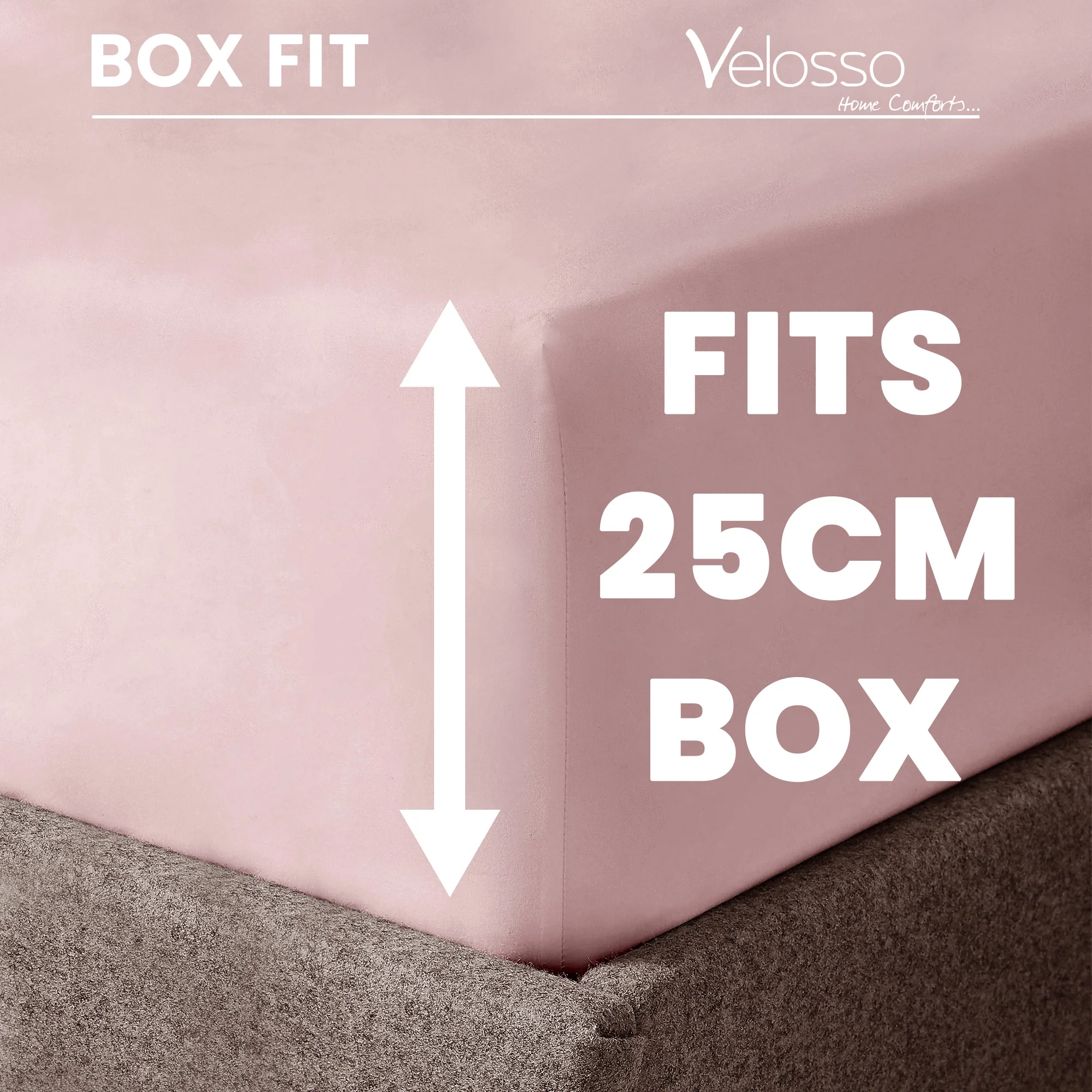Velosso Super Soft Plain Blush Pink Microfibre Fitted Sheet - Image 2
