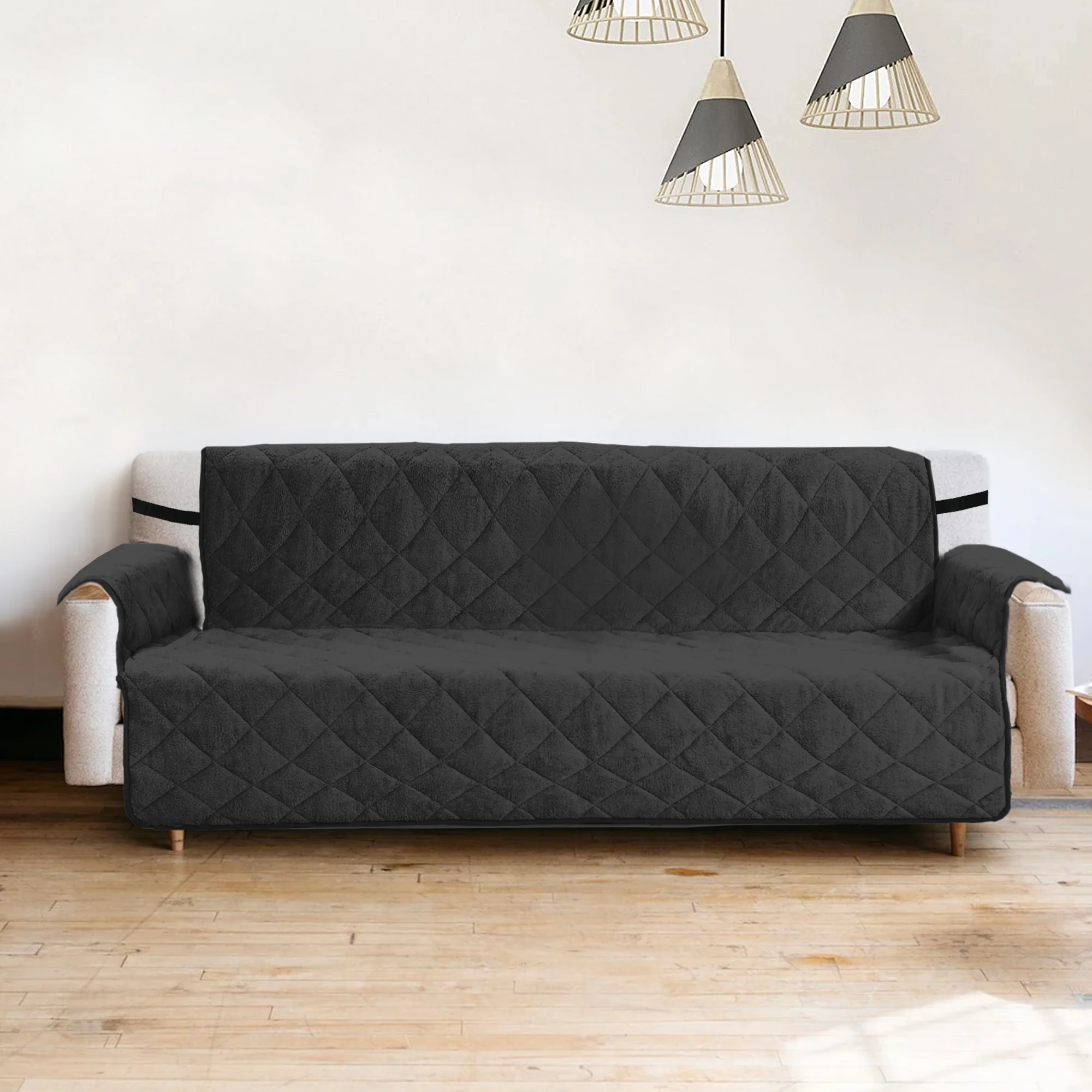 Velosso Teddy Soft Charcoal Water Repellent Sofa Protector
