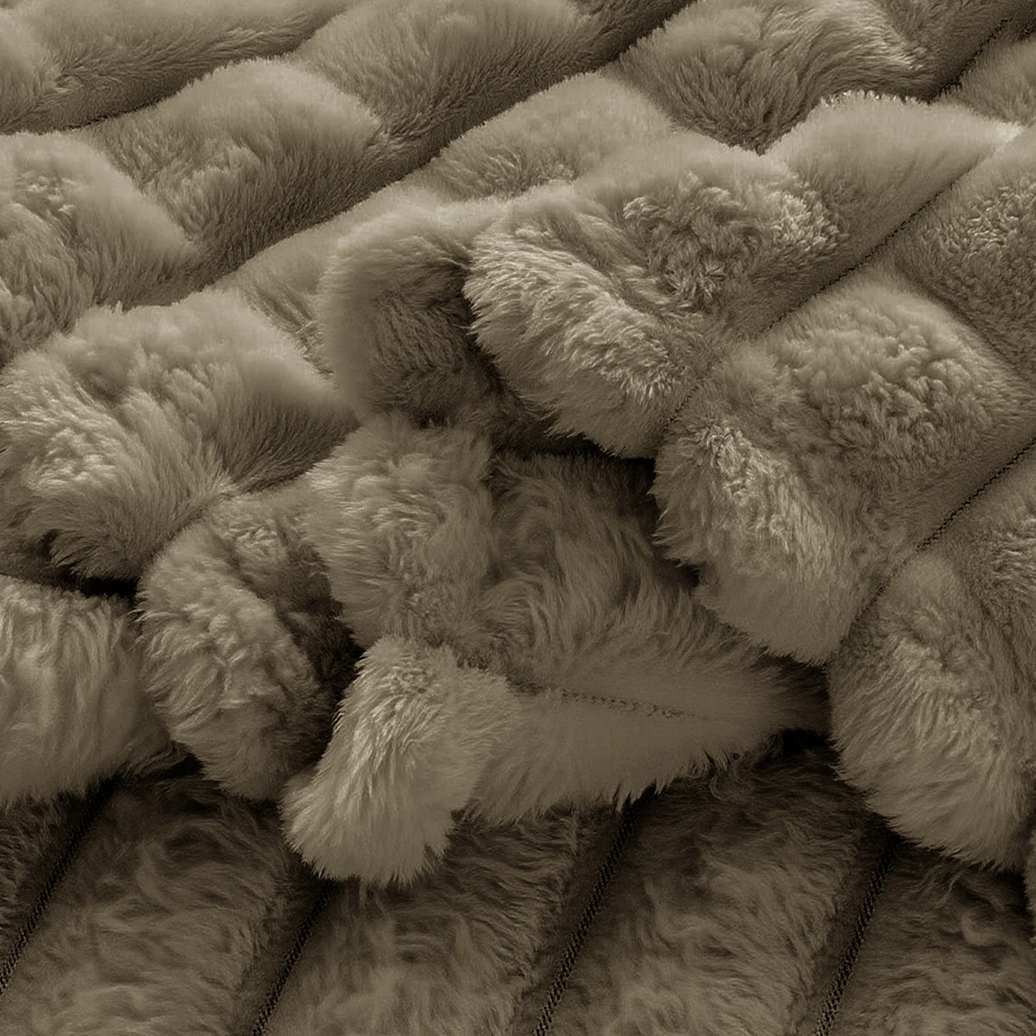 Velosso Super Chunky Waffle Plush Soft Blanket - Mink - Image 4