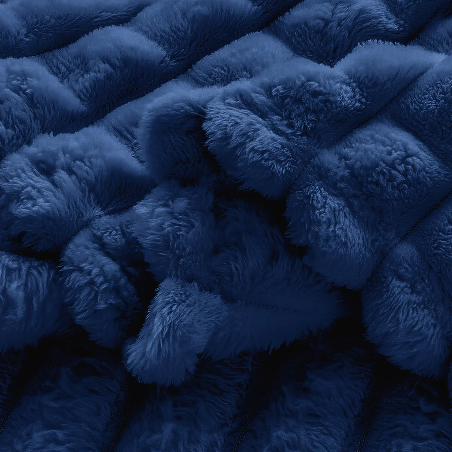 Velosso Super Chunky Waffle Plush Soft Blanket - Navy - Image 4